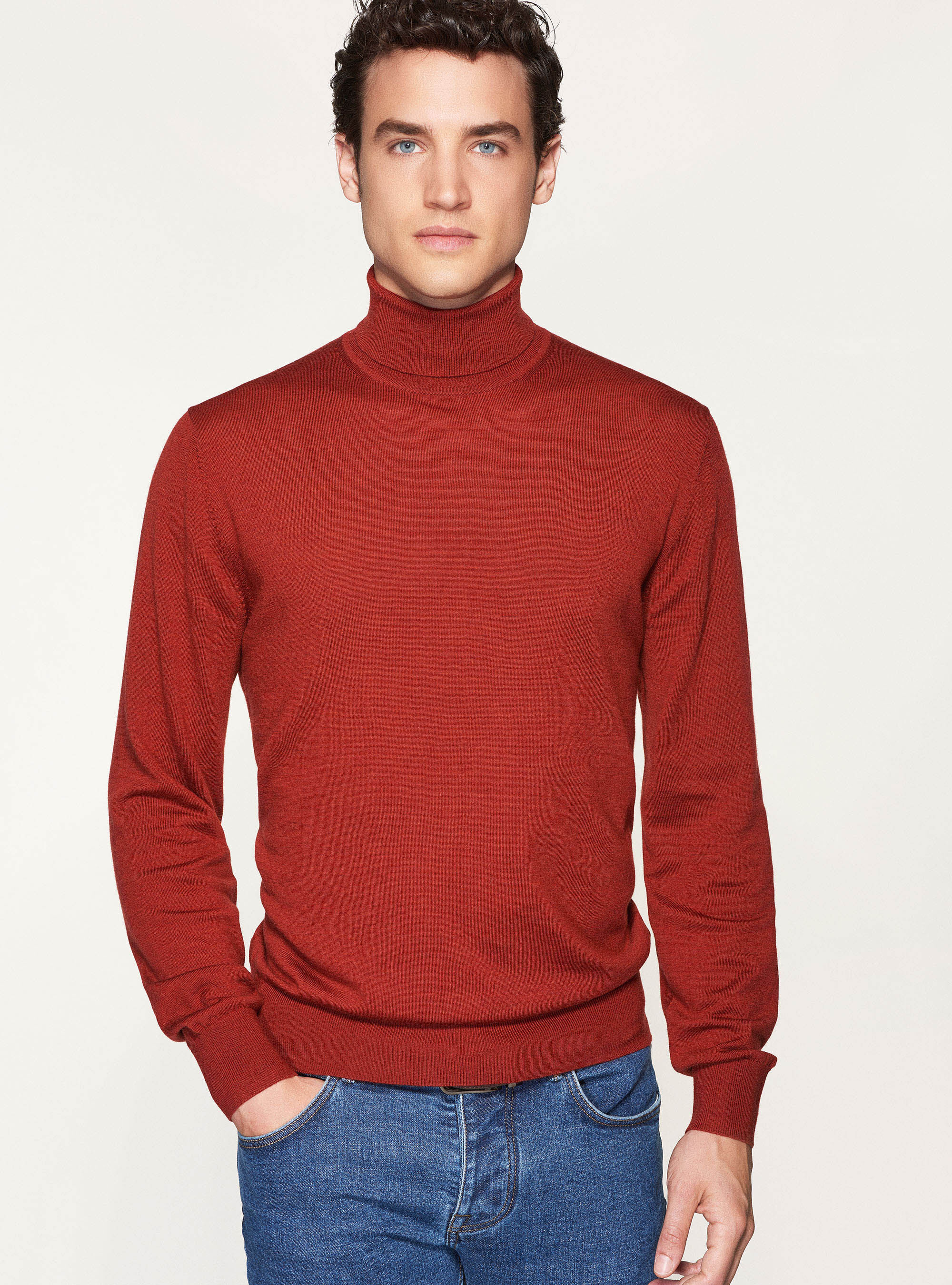 Turtleneck in pure extra fine merino wool