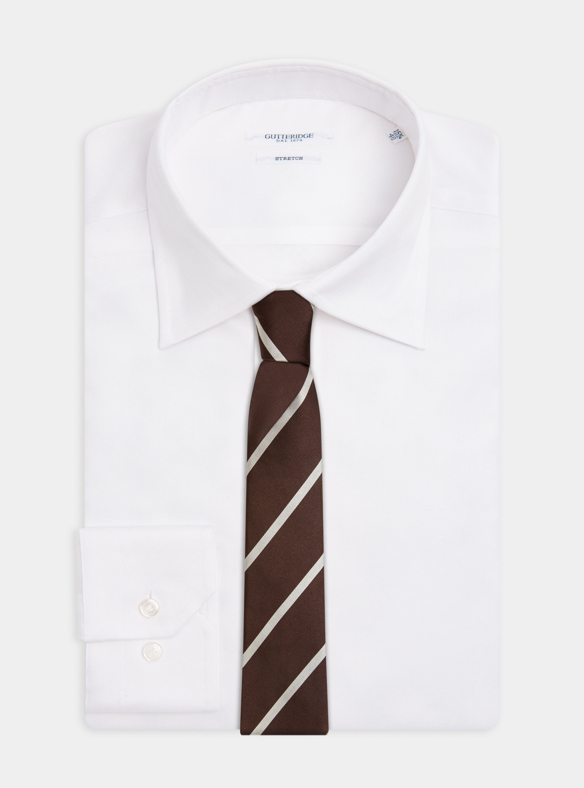 Camicia collo italiano in cotone stretch