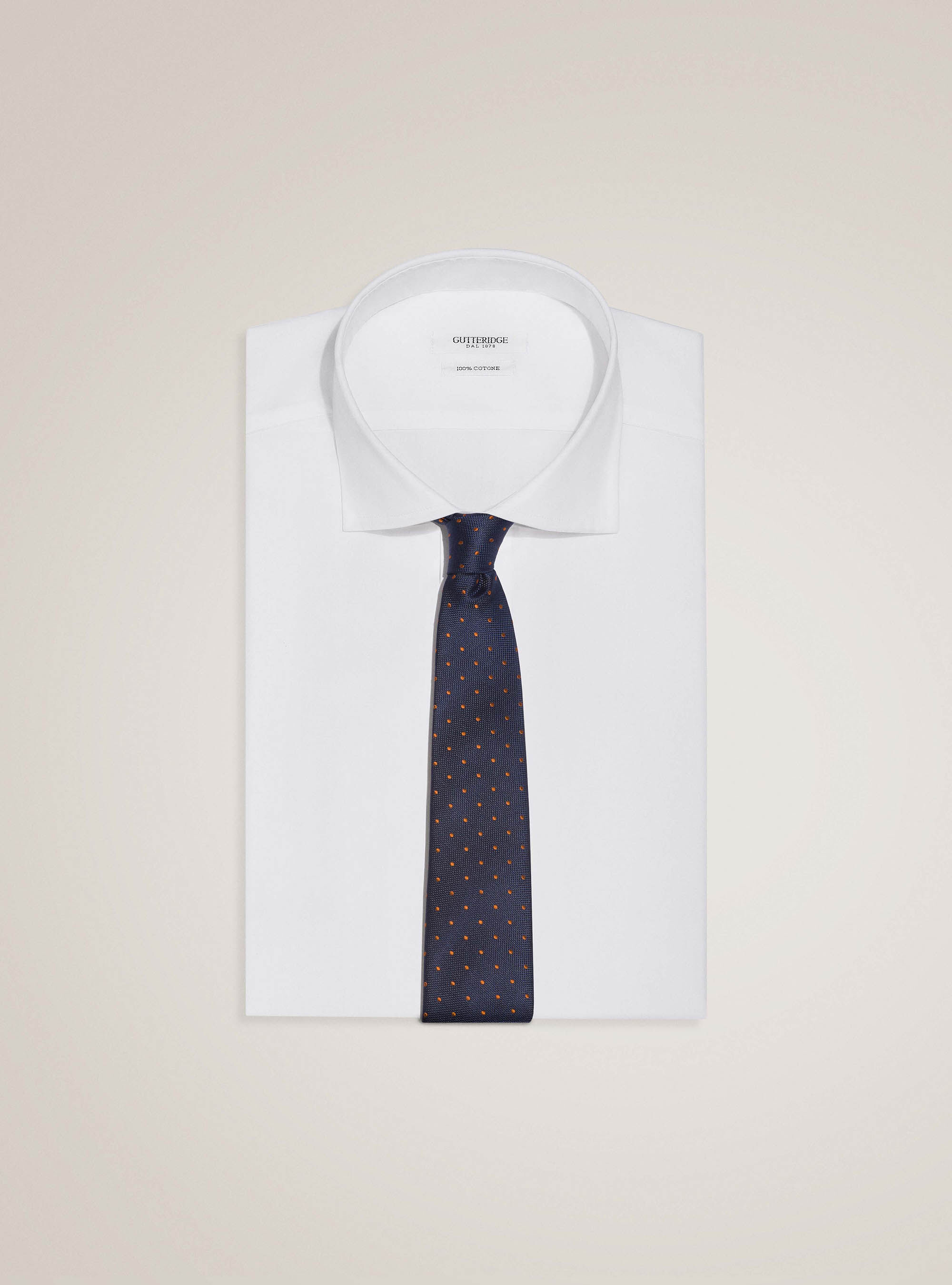 Cravatta in seta a pois, BLU NAVY