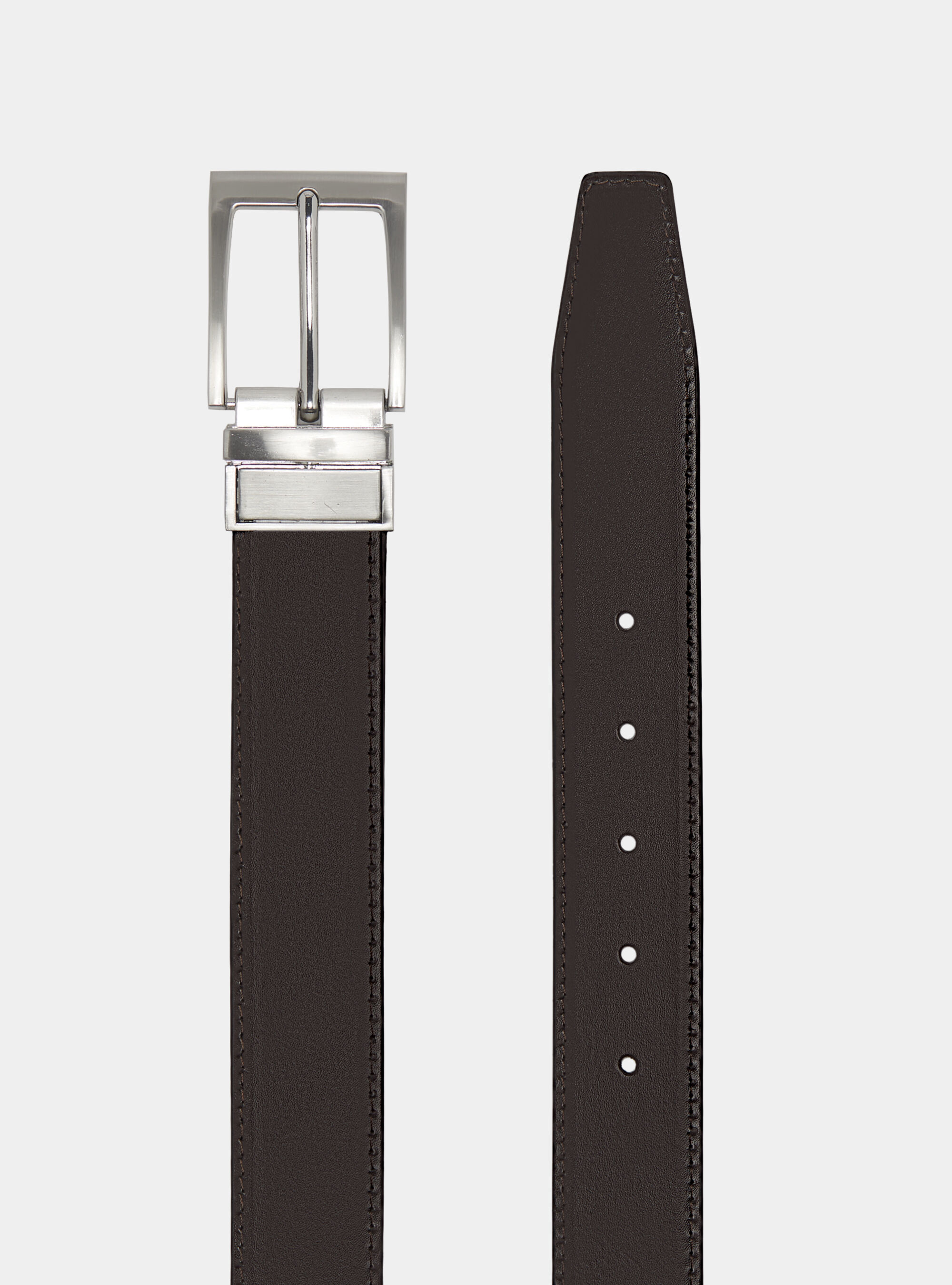 Ceinture en cuir r&eacute;versible, NOIR