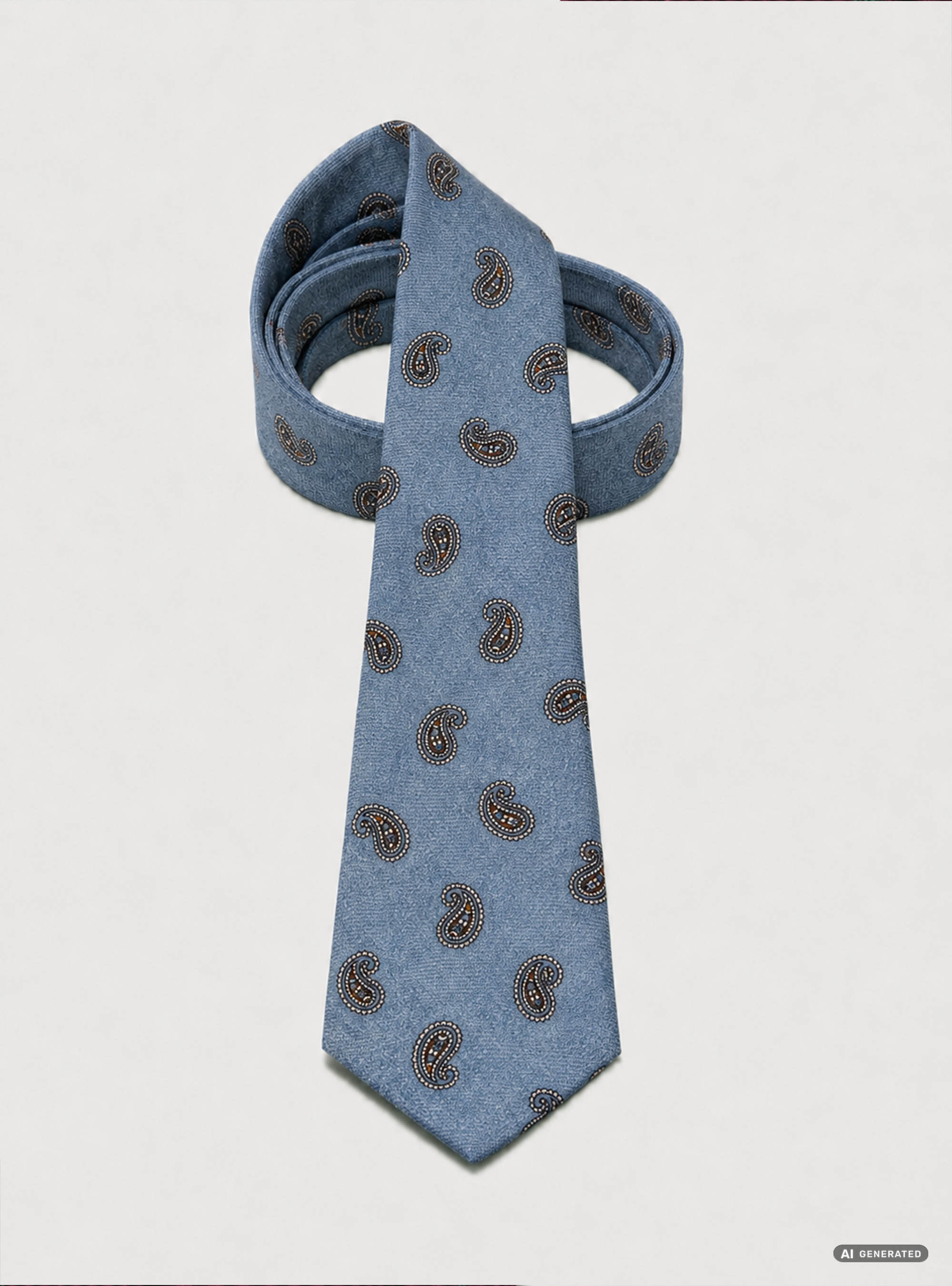 Printed wool paisley tie