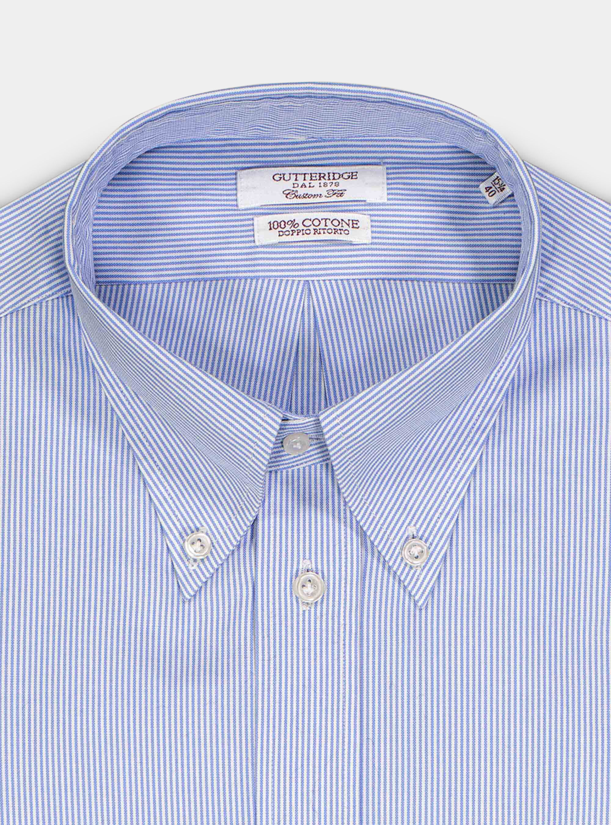 Oxford striped Custom button down collar shirt, LIGHT BLUE
