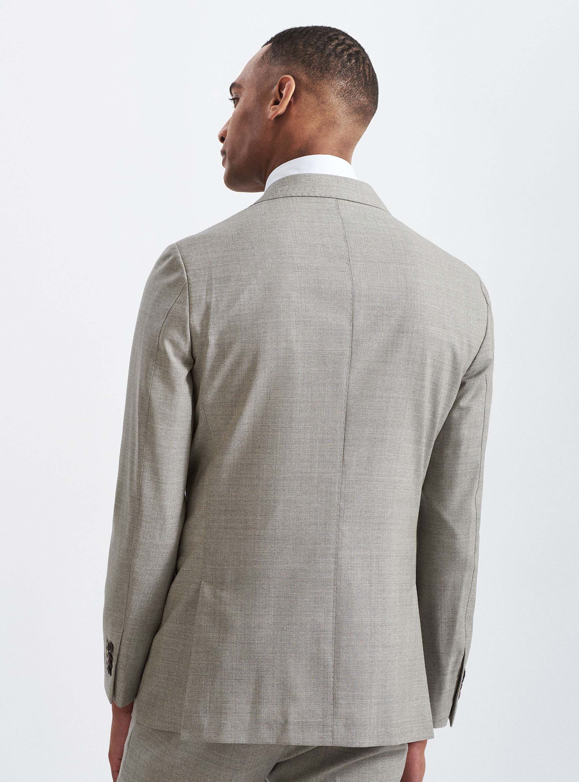 Giacca per abito in pura lana tessuto Vitale Barberis Canonico, ECRU