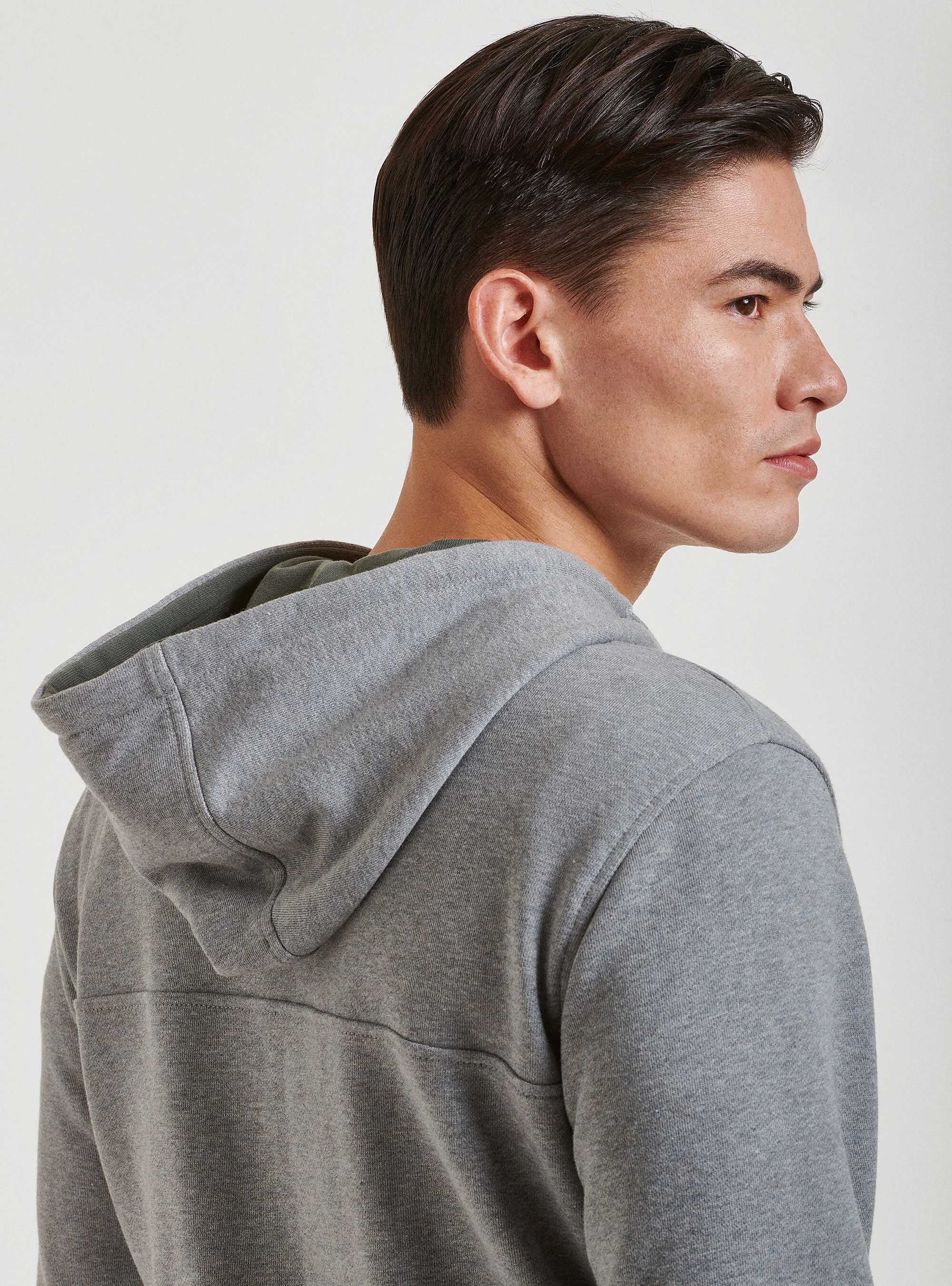 Hooded sweatshirt cardigan