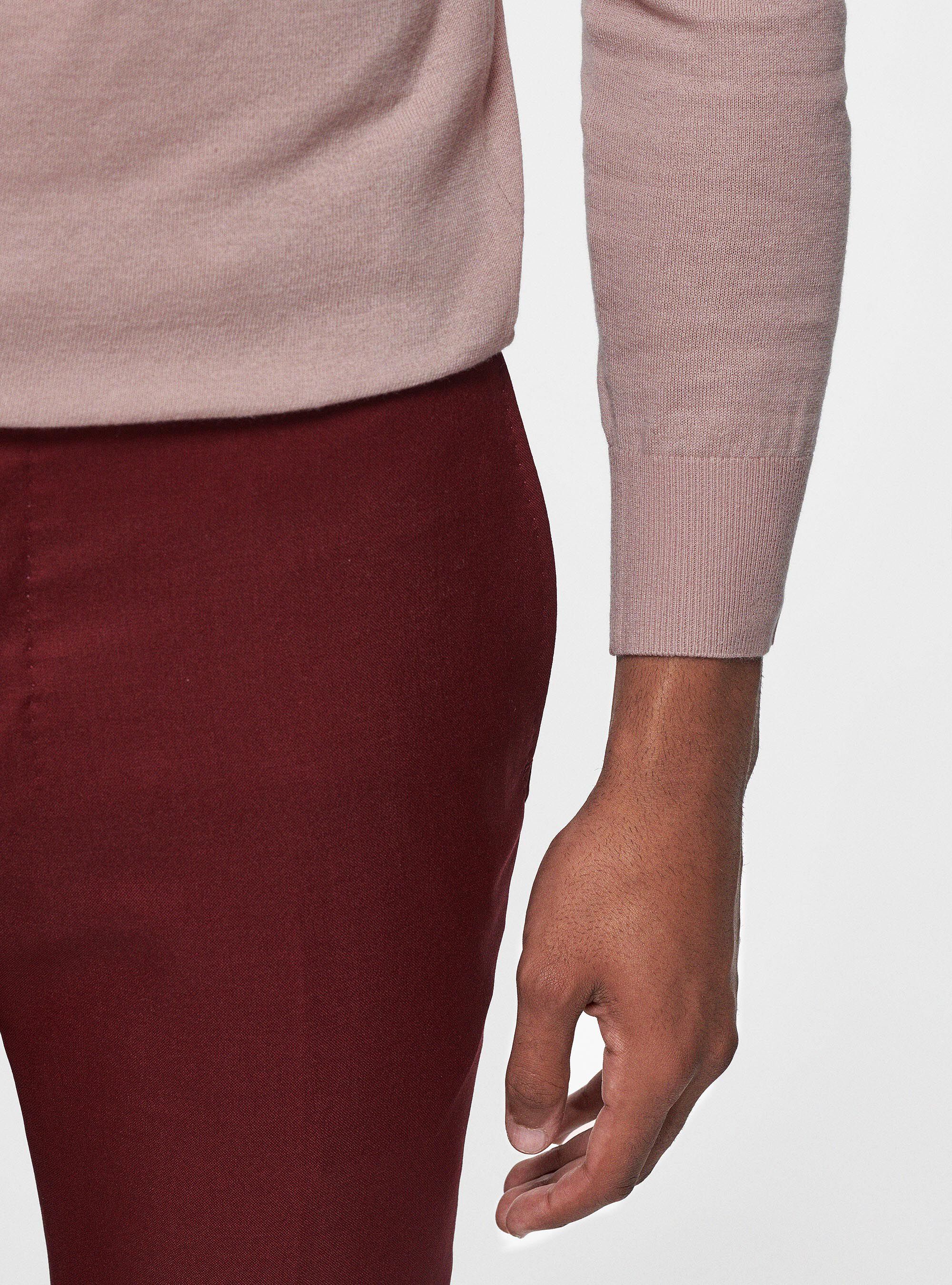 Maglia girocollo in cotone seta e cashmere, 0441C ROSA SCURO