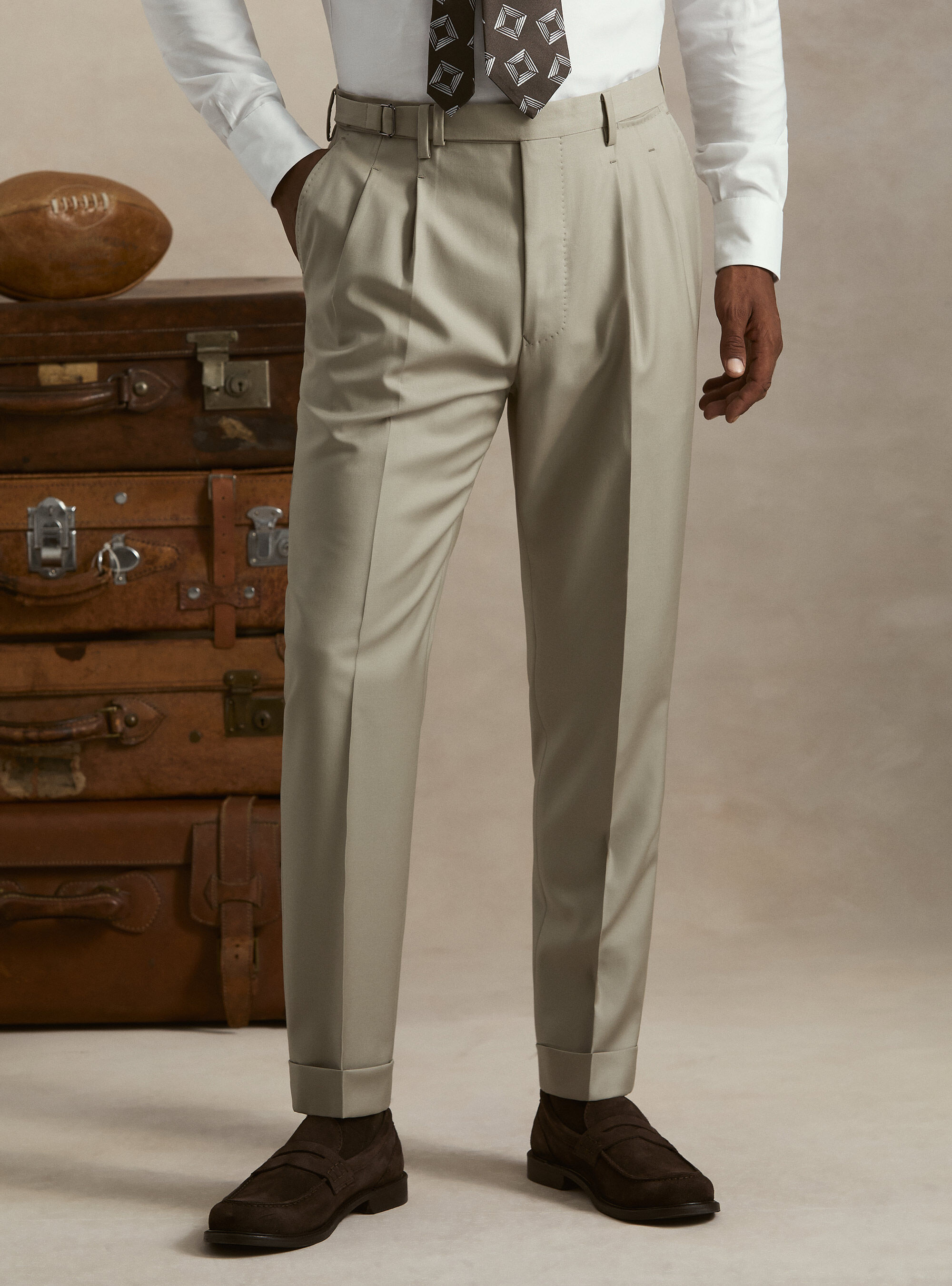 Vitale Barberis Canonico wool pleated trousers