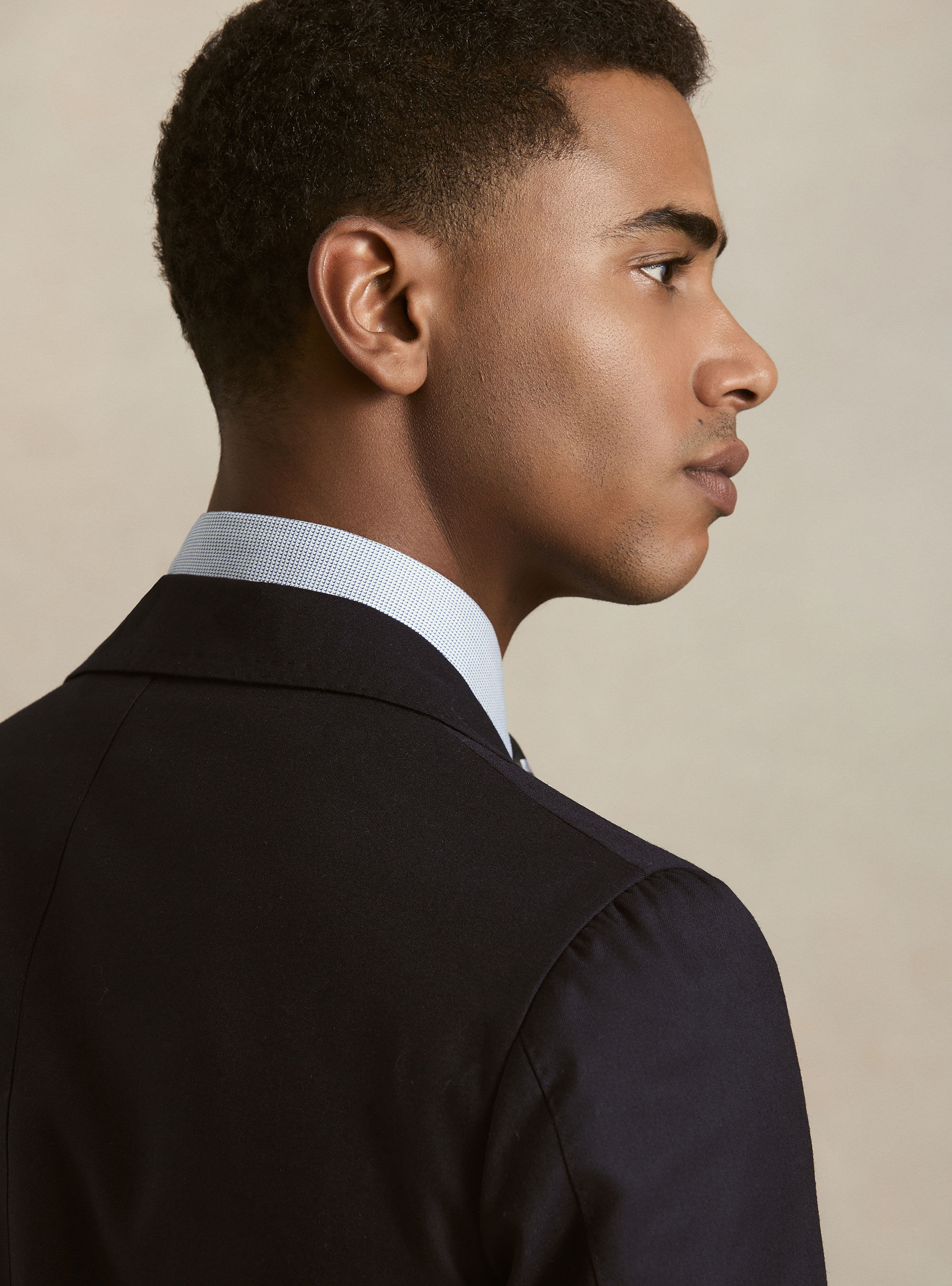 Wool flannel suit blazer, NAVY BLUE
