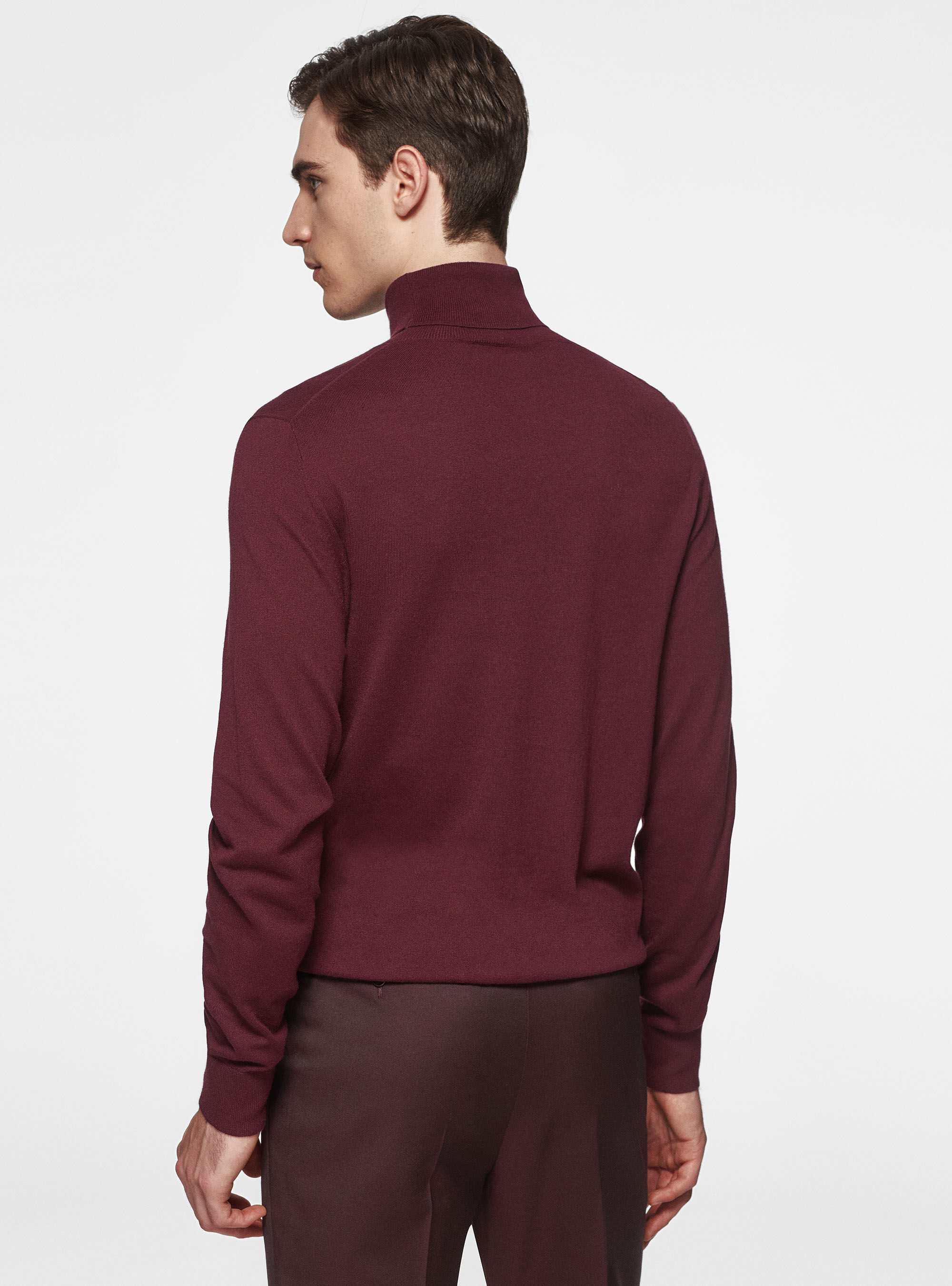 Dolcevita in cotone seta e cashmere, BORDEAUX