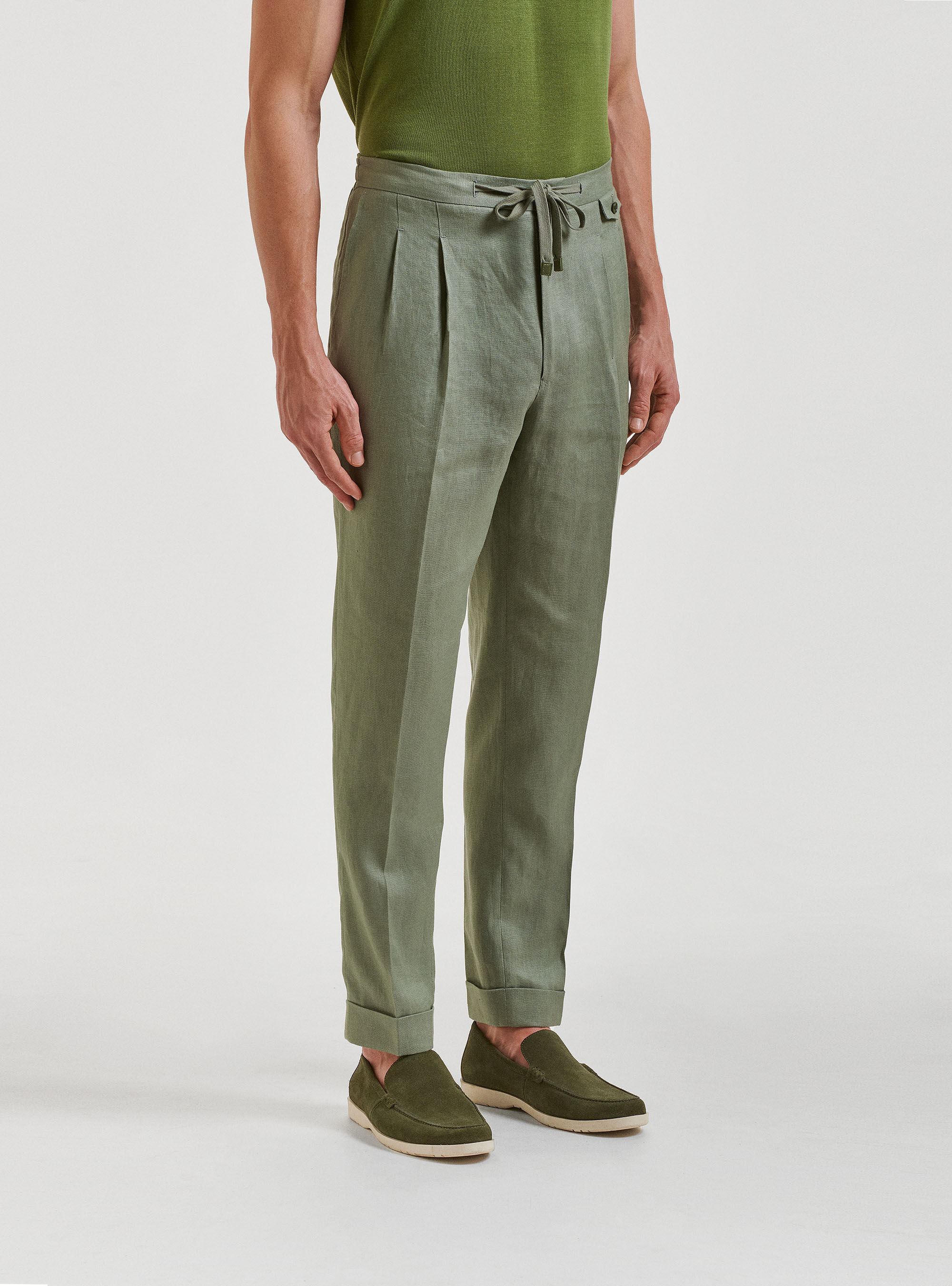 Mens pleated trousers with turn ups online