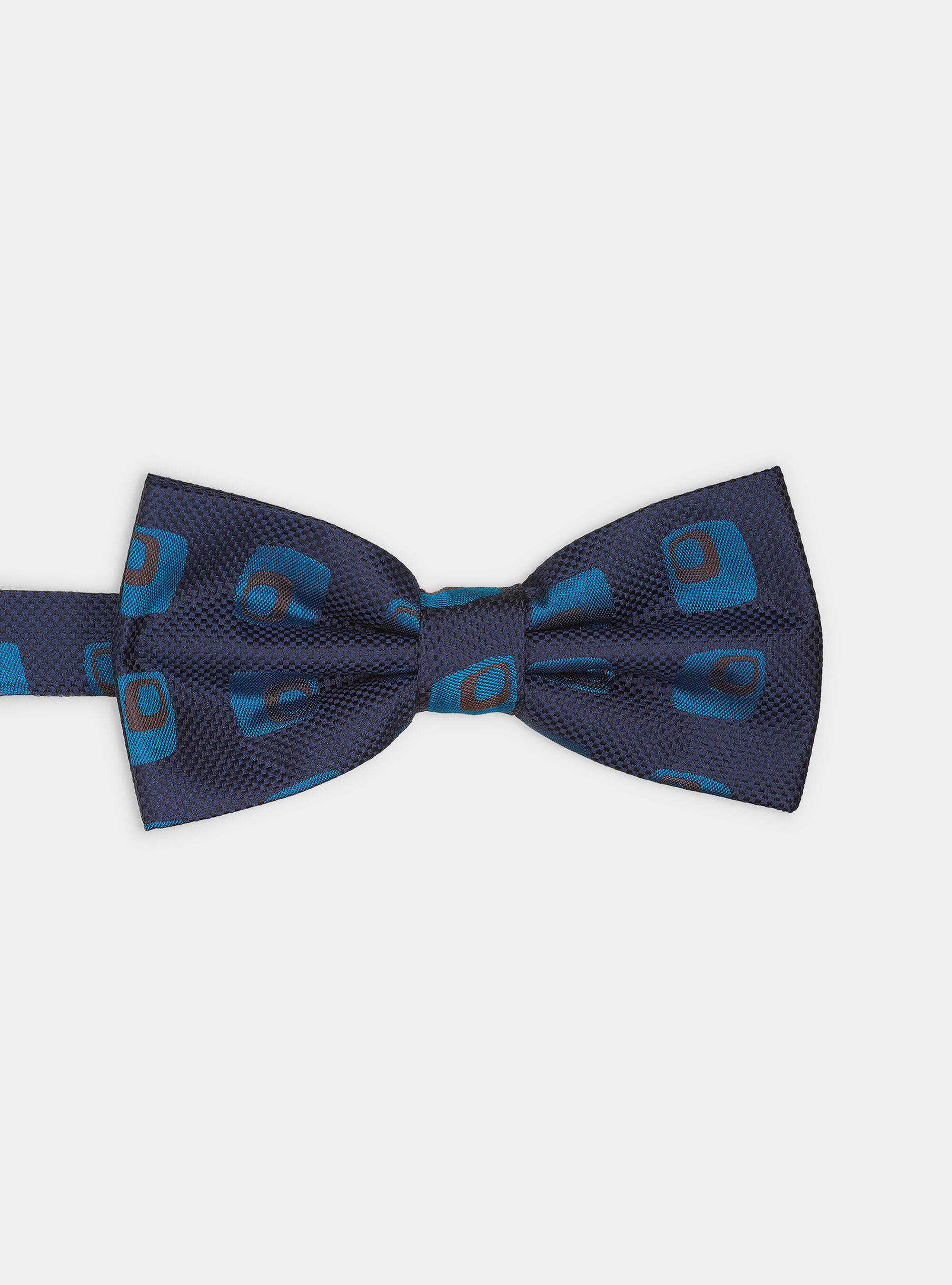 Jacquard patterned silk bow tie, MARRONE 0508C