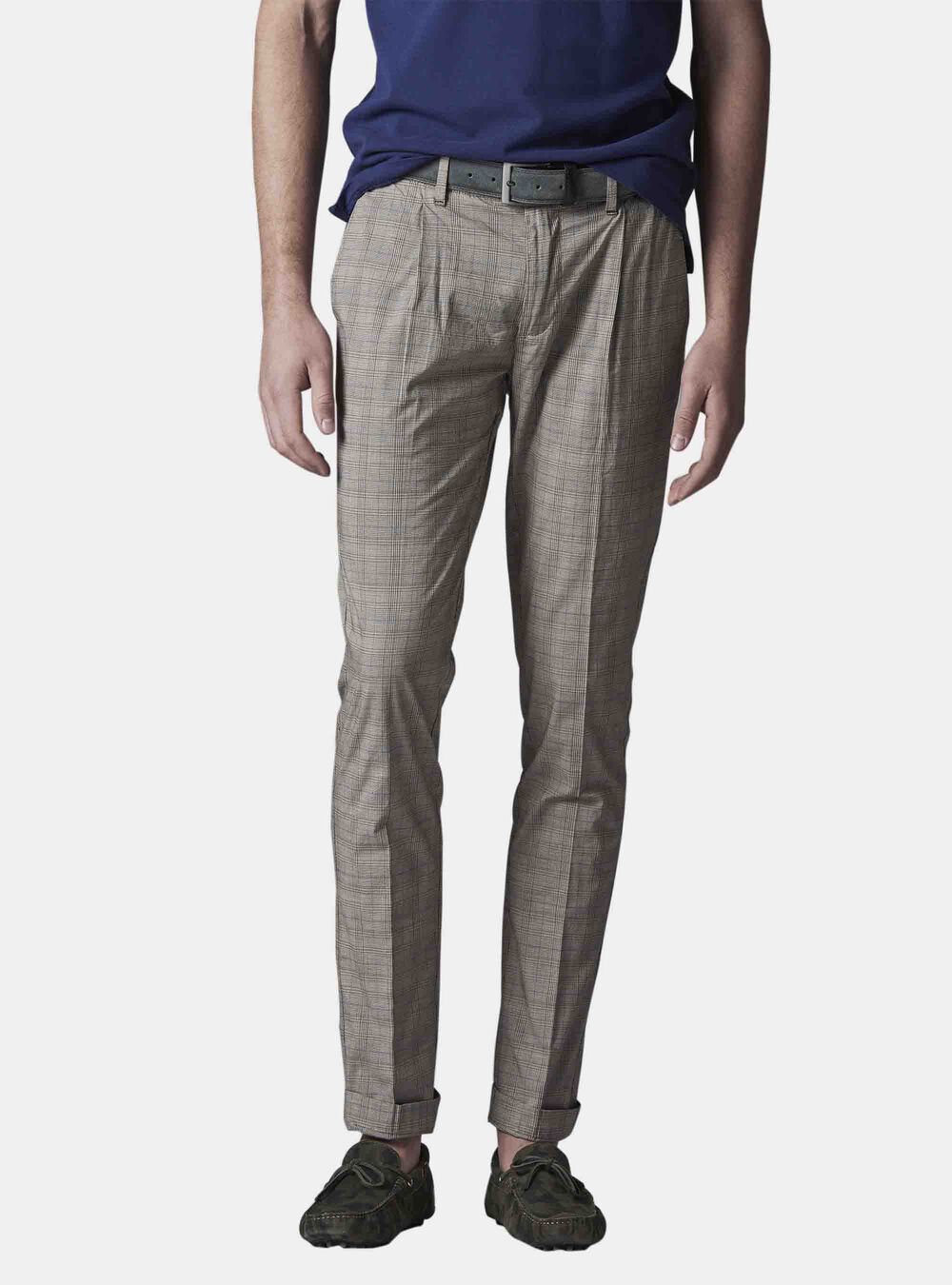 Pantaloni Principe Di Galles In Cotone