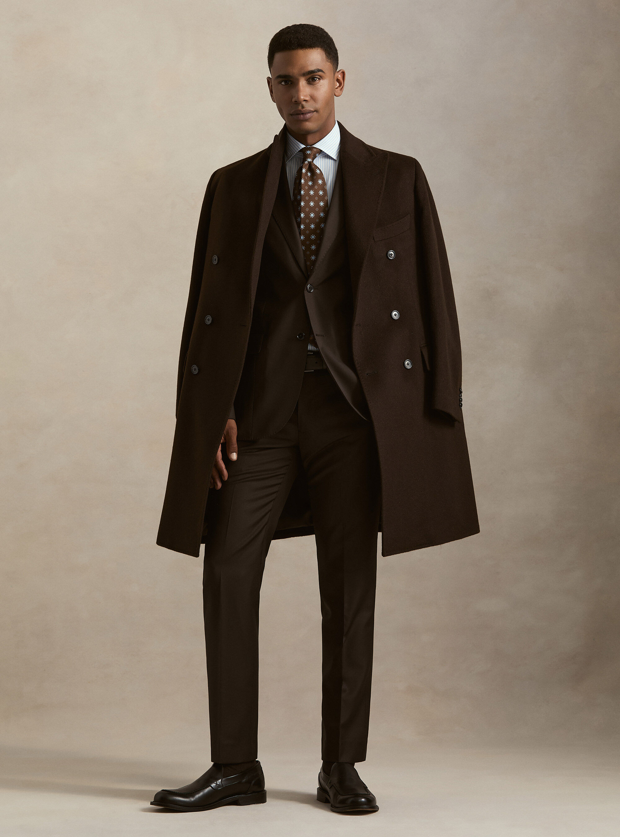 Double-breasted cashmere coat