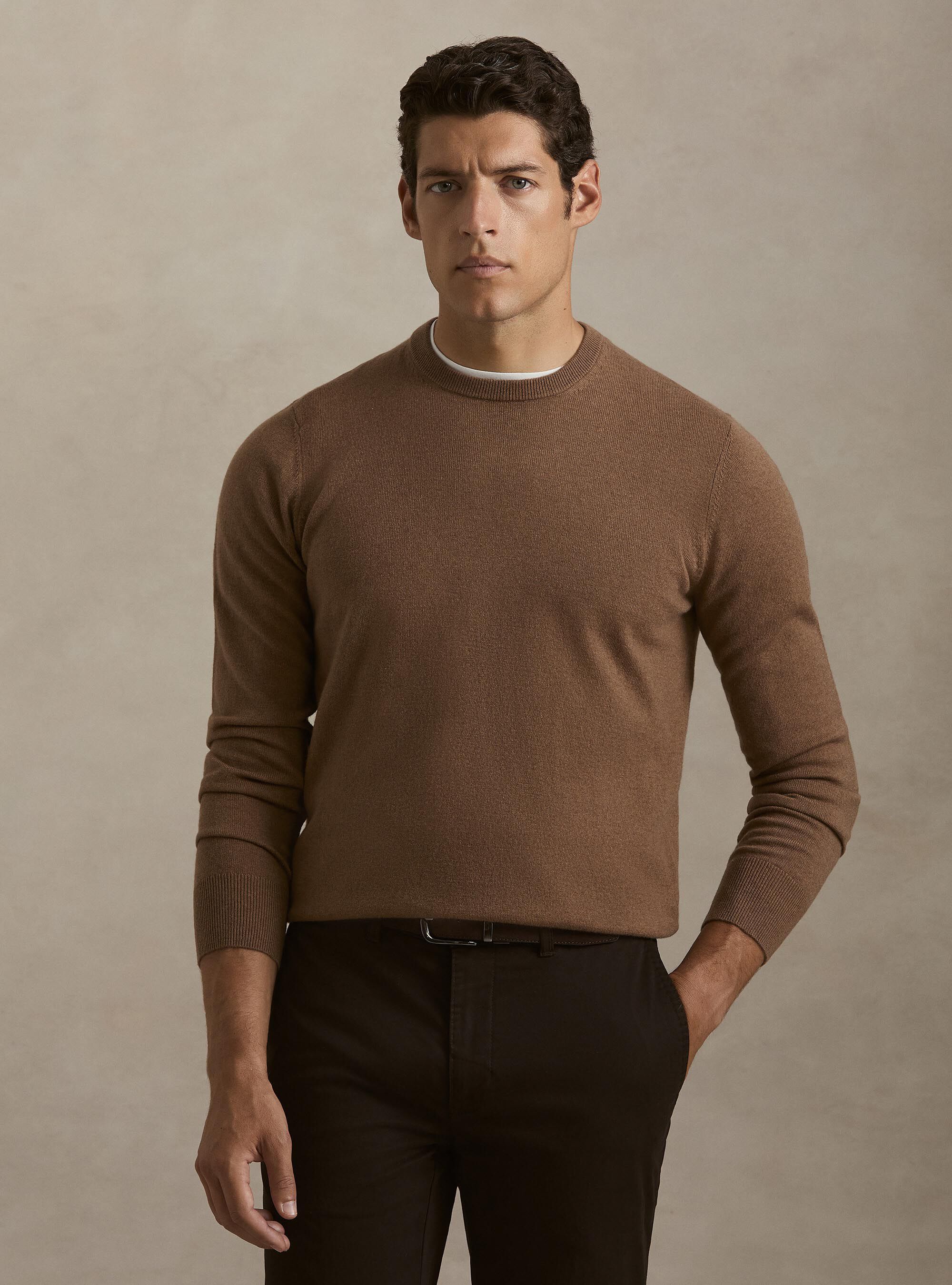 Girocollo in maglia in lana poliammide cashmere