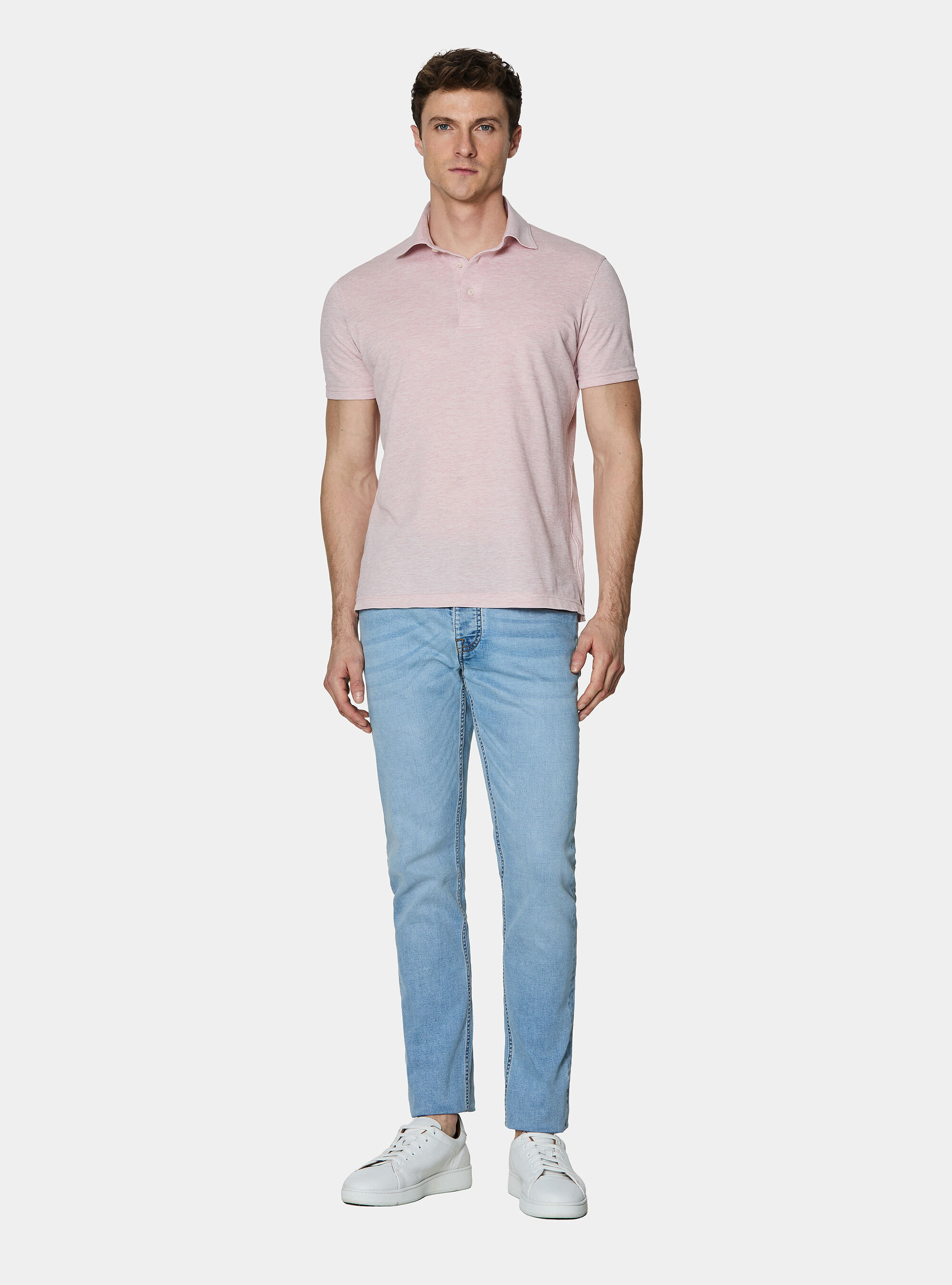 GT01 stretch pique polo shirt, LIGHT PINK