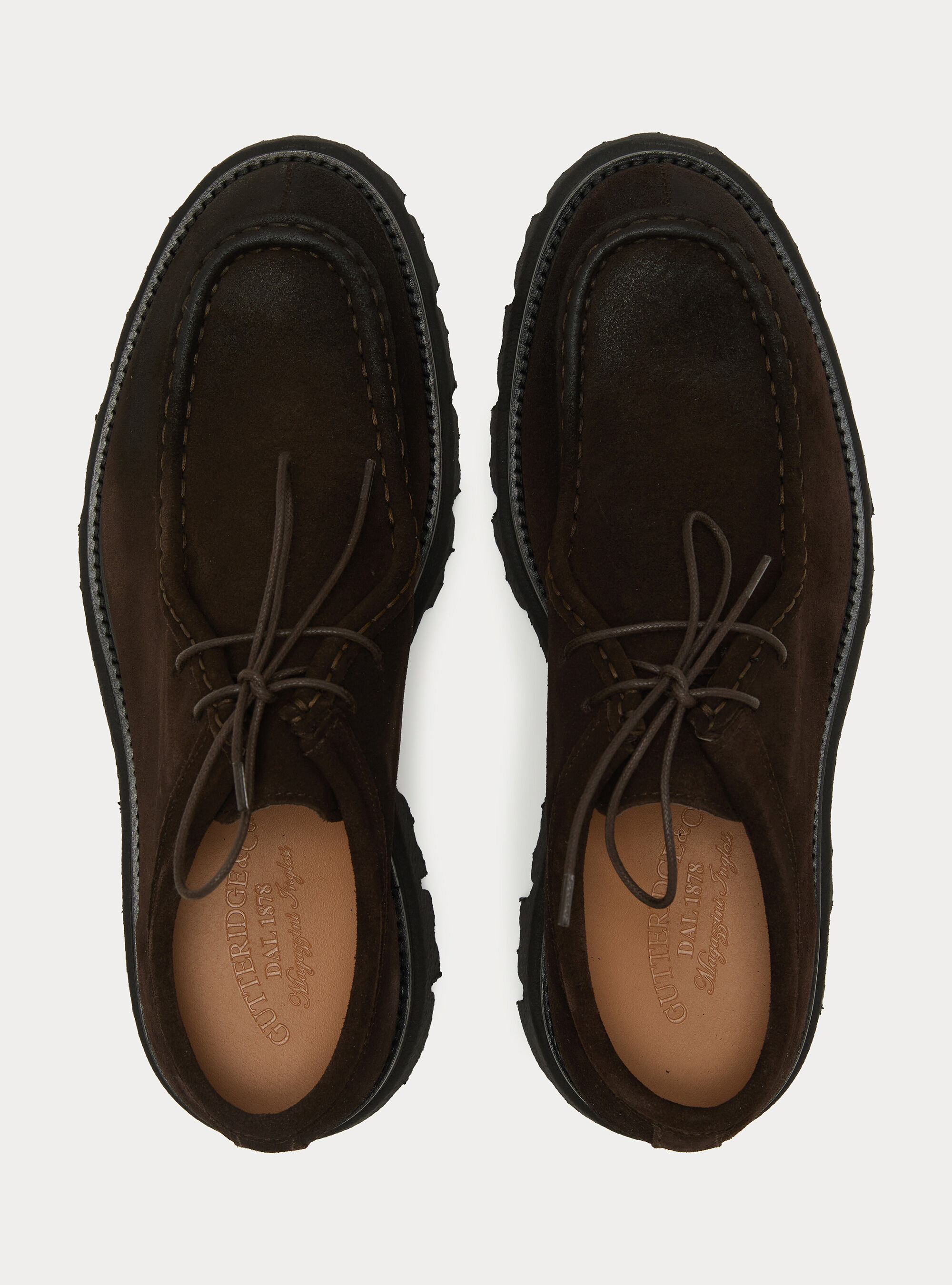 Paraboot in suede stringata, TESTA DI MORO