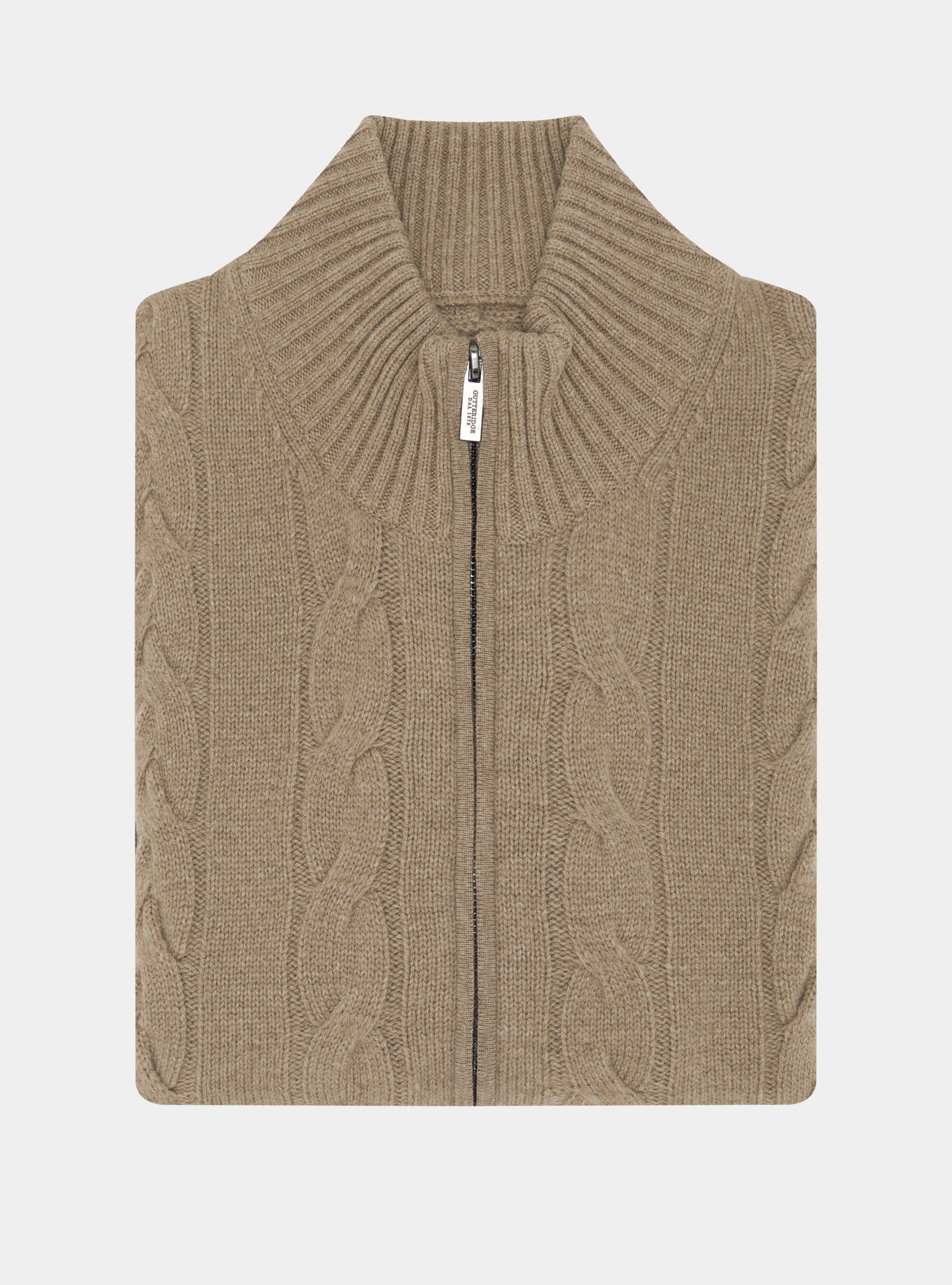 Knitted cardigan in wool and cashmere, CAMMELLO 0570C