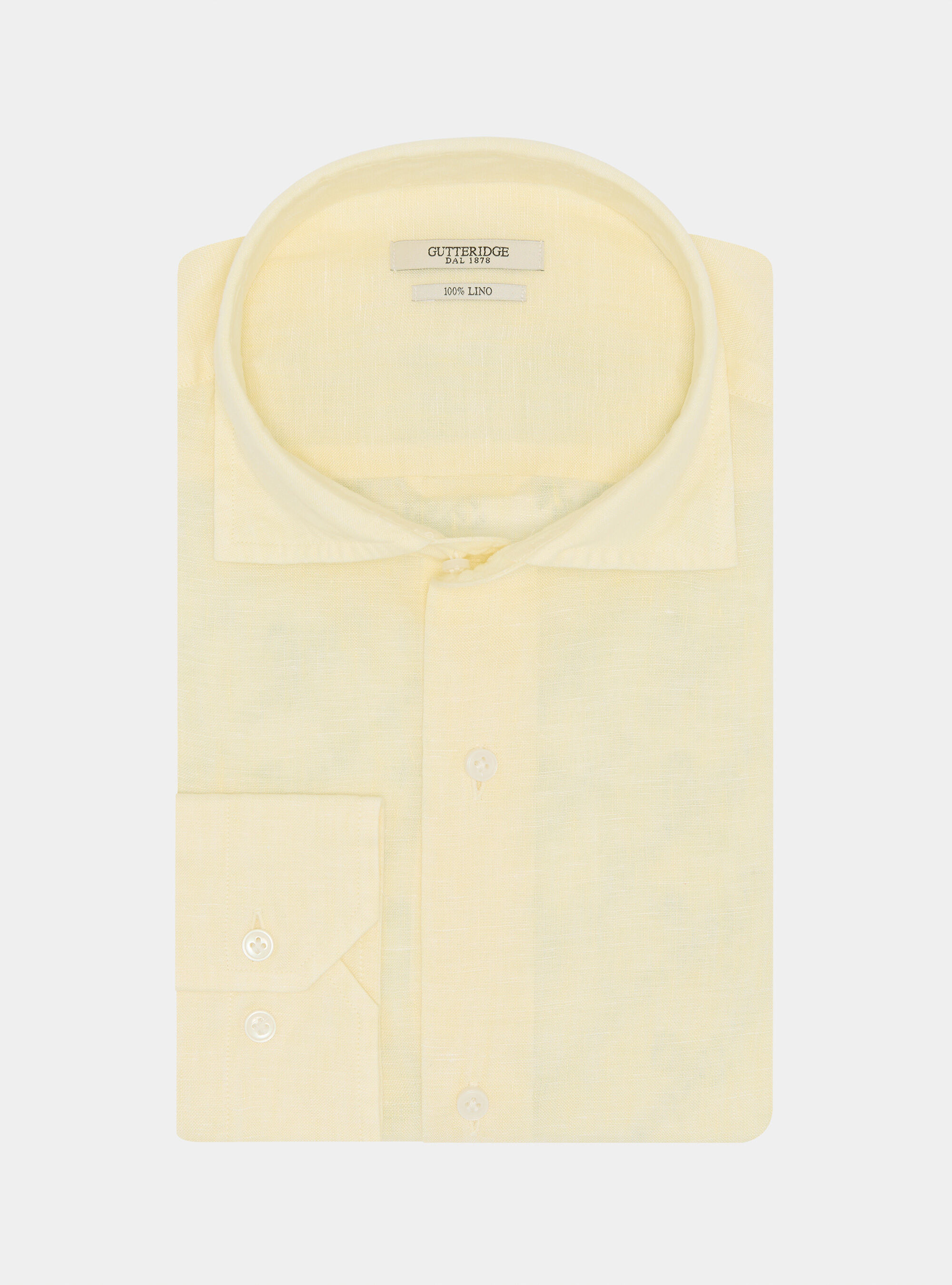 Camicia in puro lino, GIALLO CHIARO 0784C