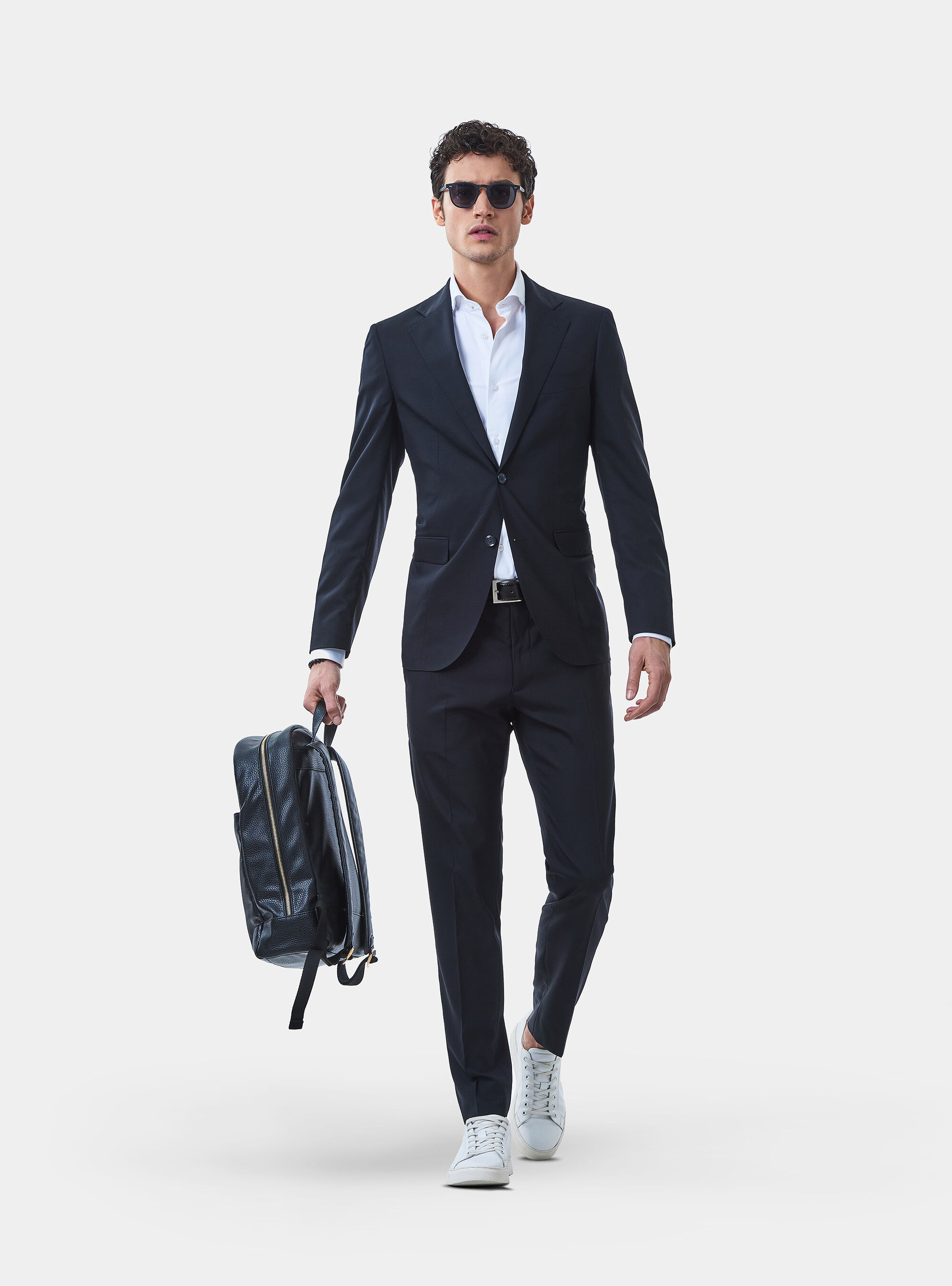 Travelwear wool suit trousers, BLACK