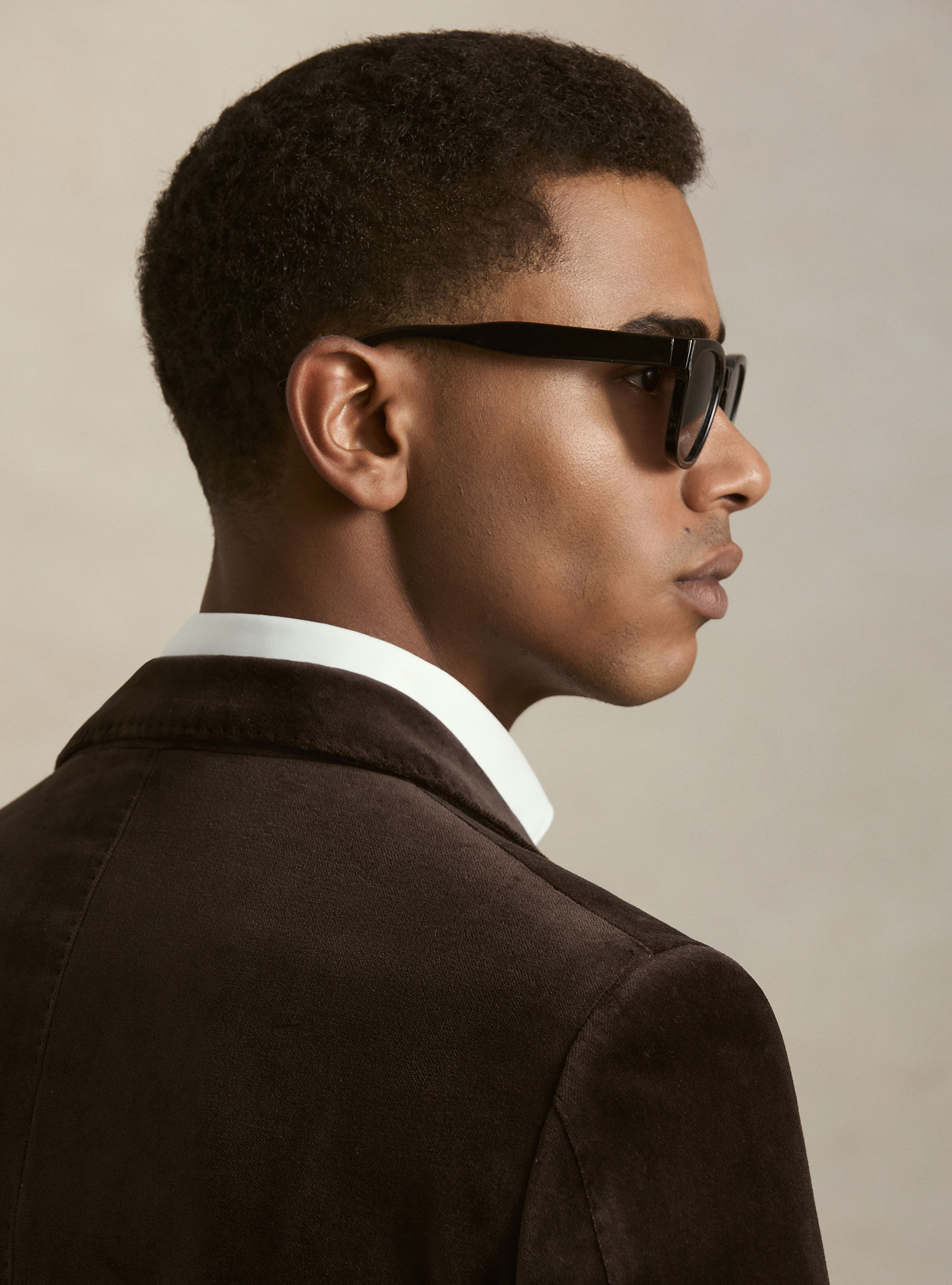 Tuxedo blazer for a velvet suit, BROWN