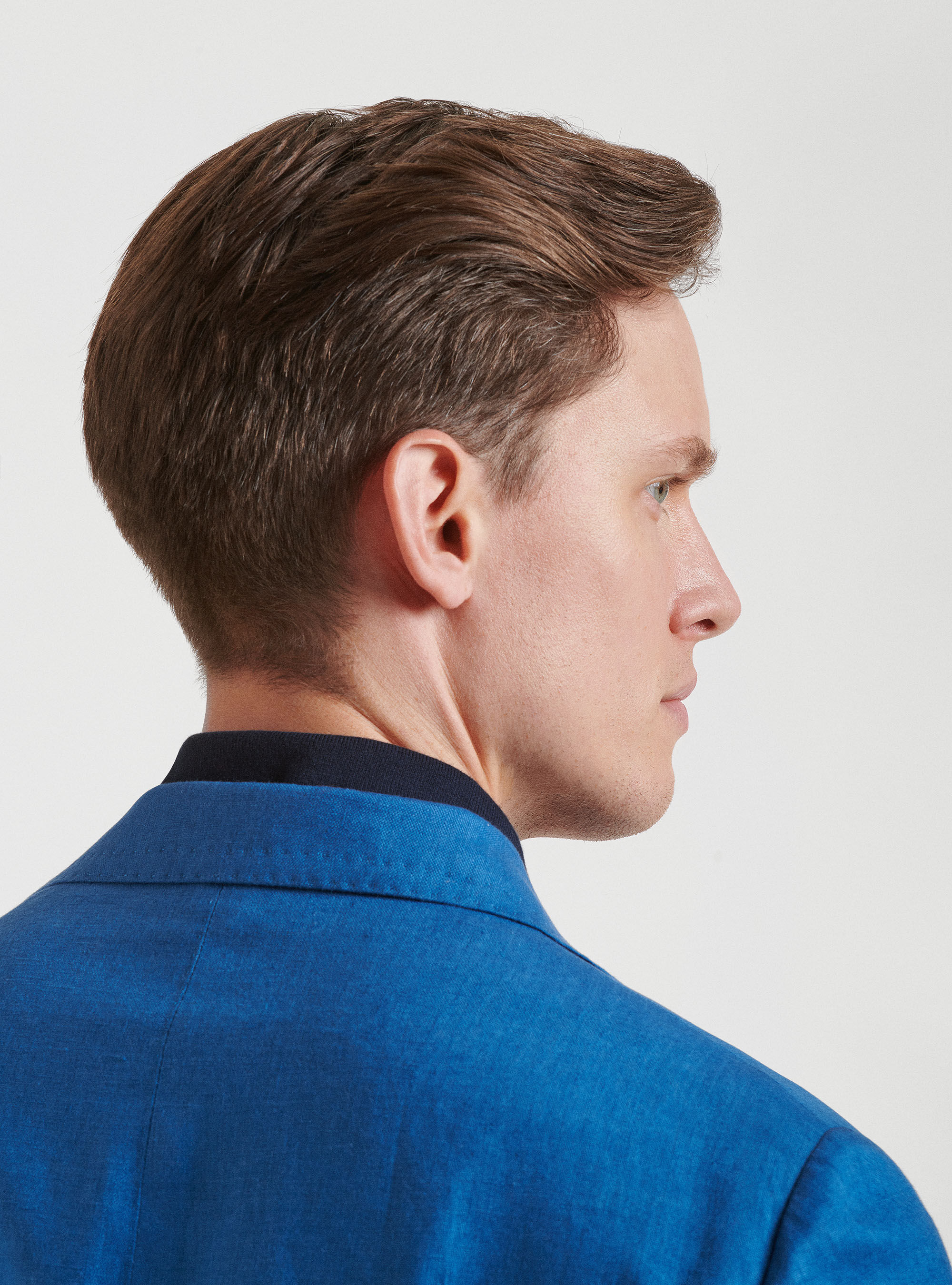 Giacca per abito in puro lino, 0226C CERULEO