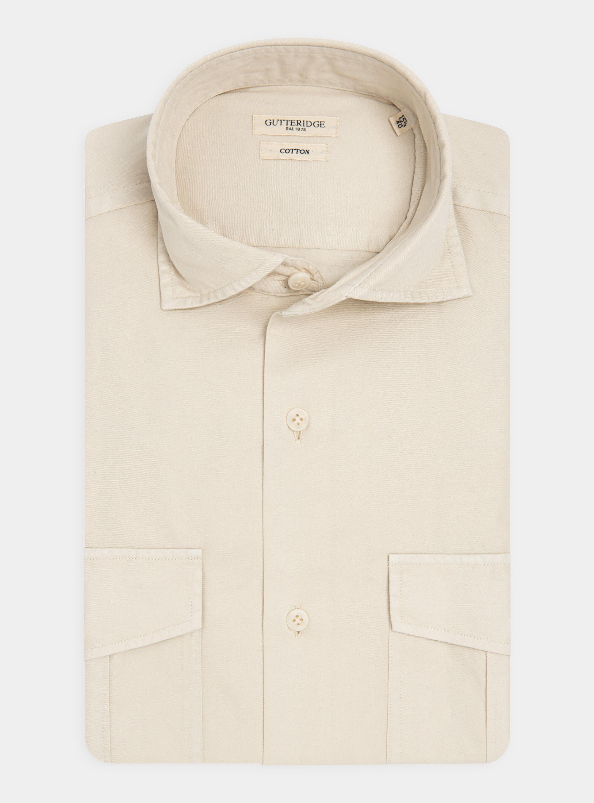 Camicia in cotone tinto in capo con tasche