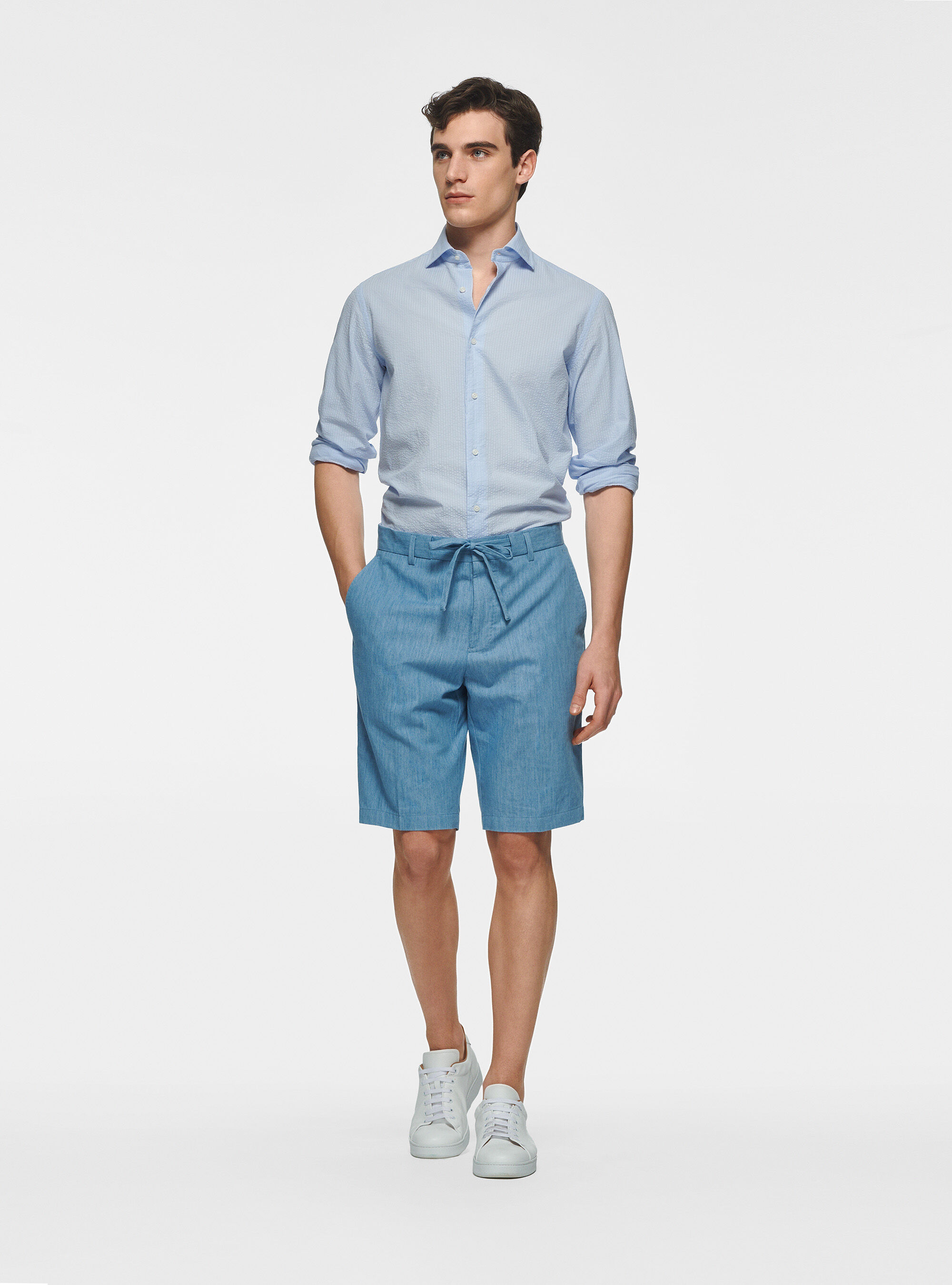 Cotton seersucker shirt