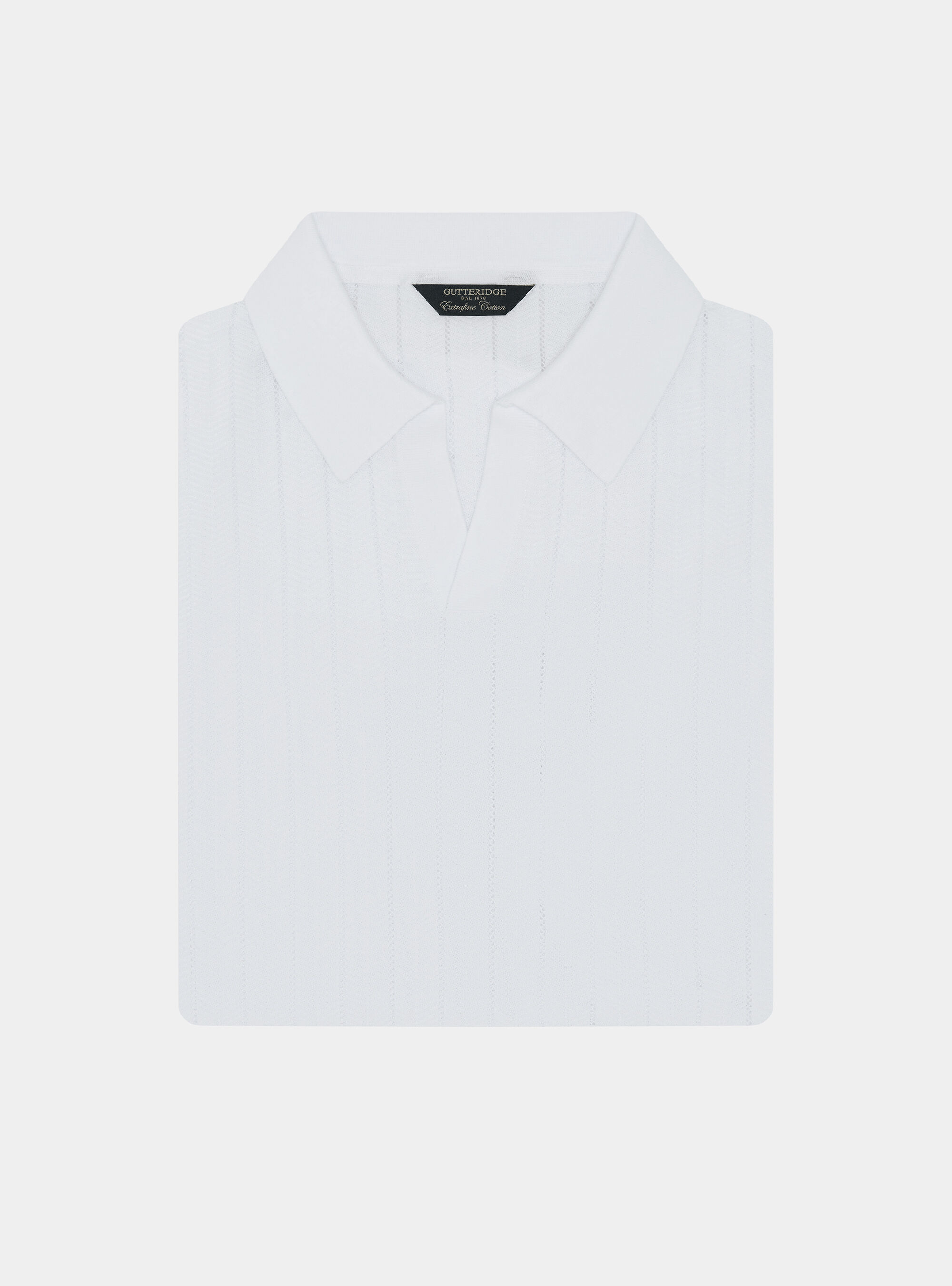 Polo traforata in cotone spigato, BIANCO