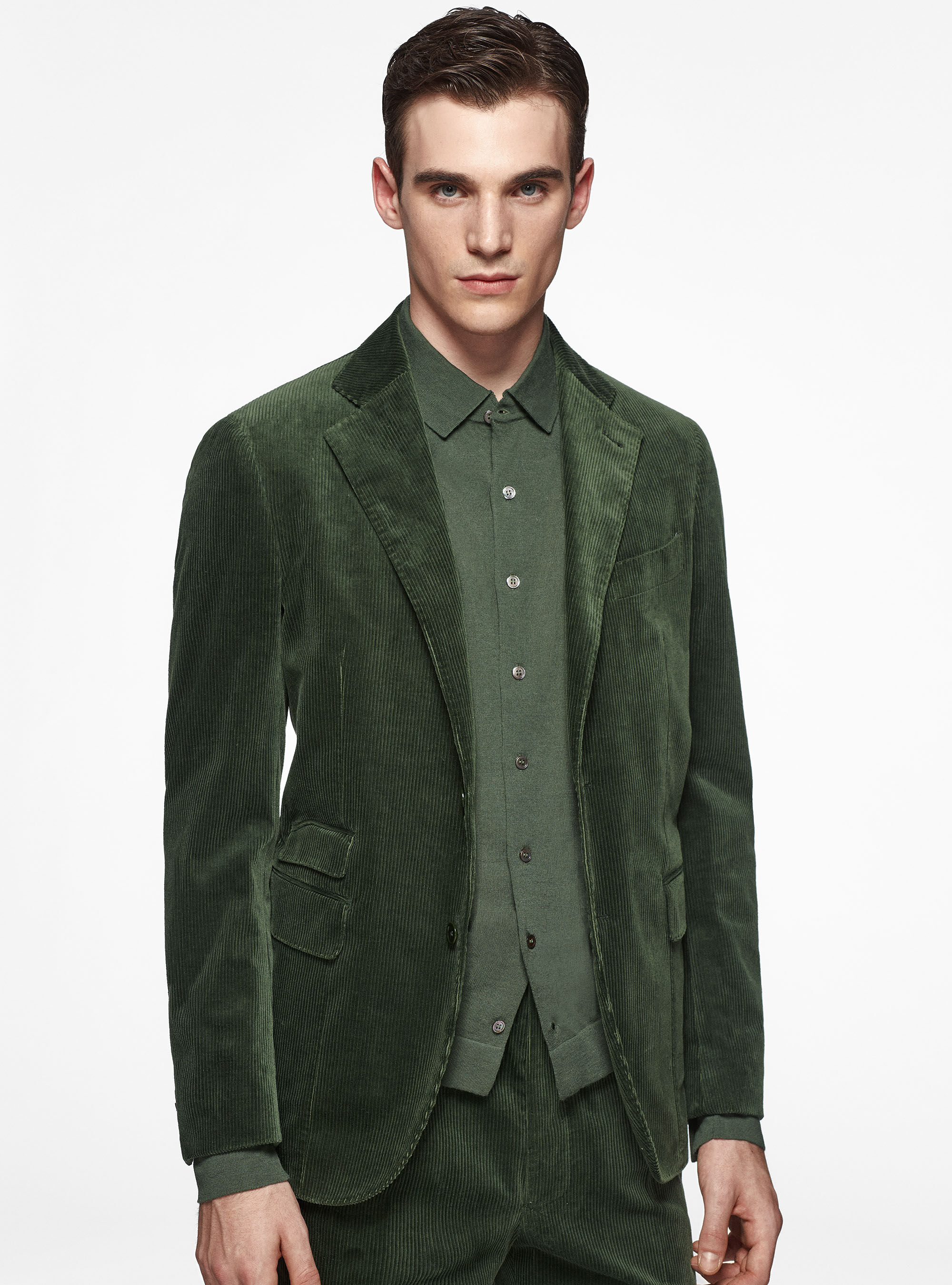 Mens green corduroy blazer top