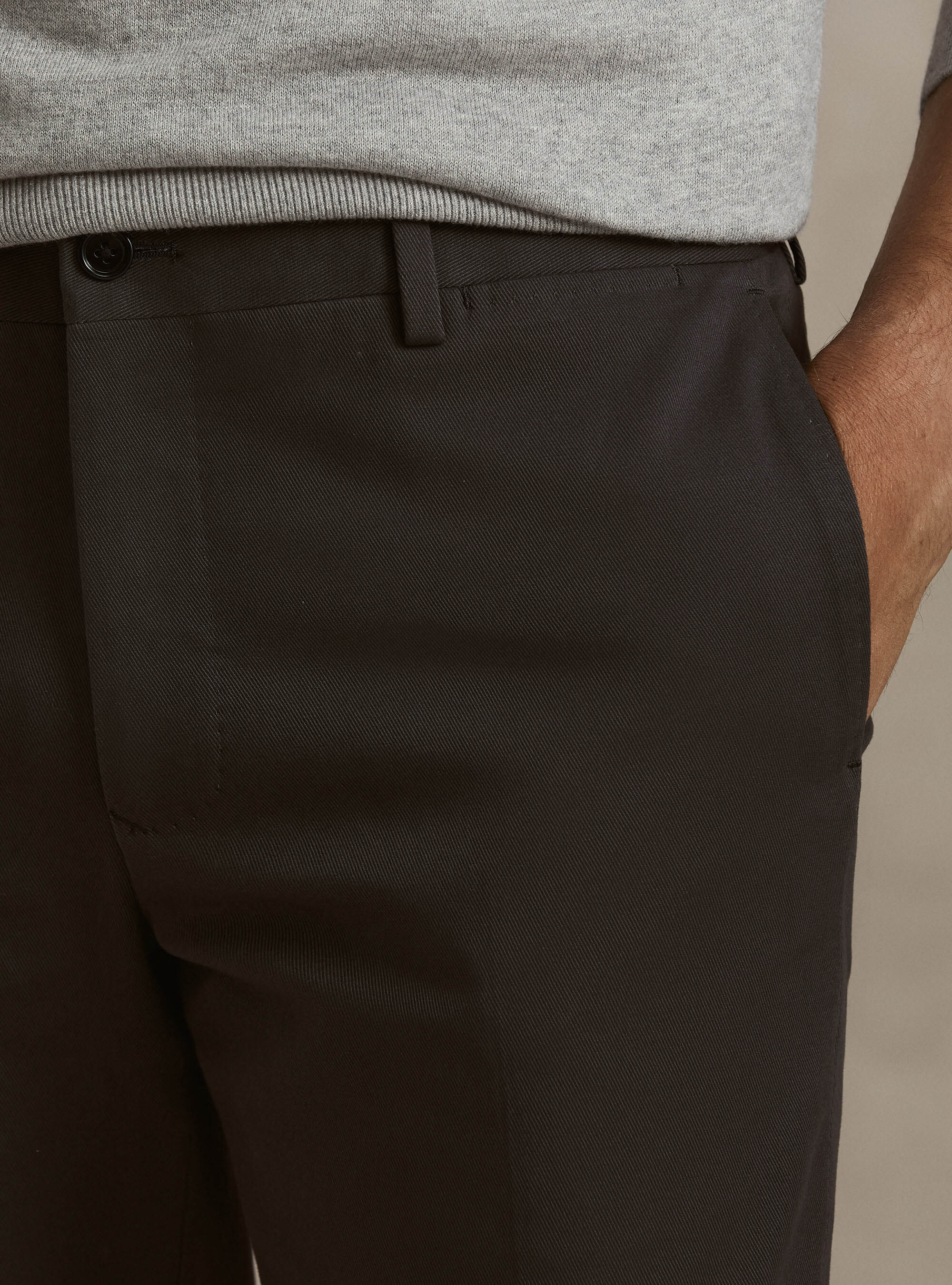 Pantalones de algod&oacute;n esmerilado, ASFALTO 0112C