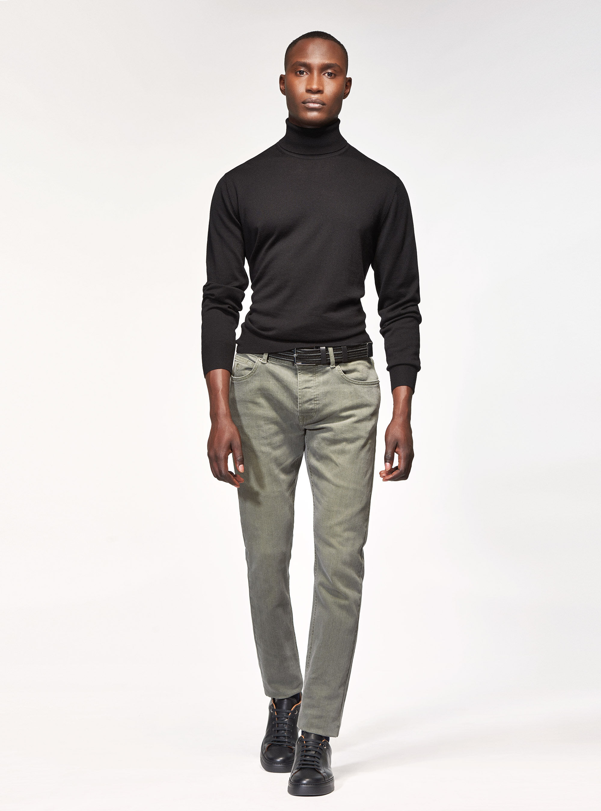 Coloured tailor fit jeans, GREEN