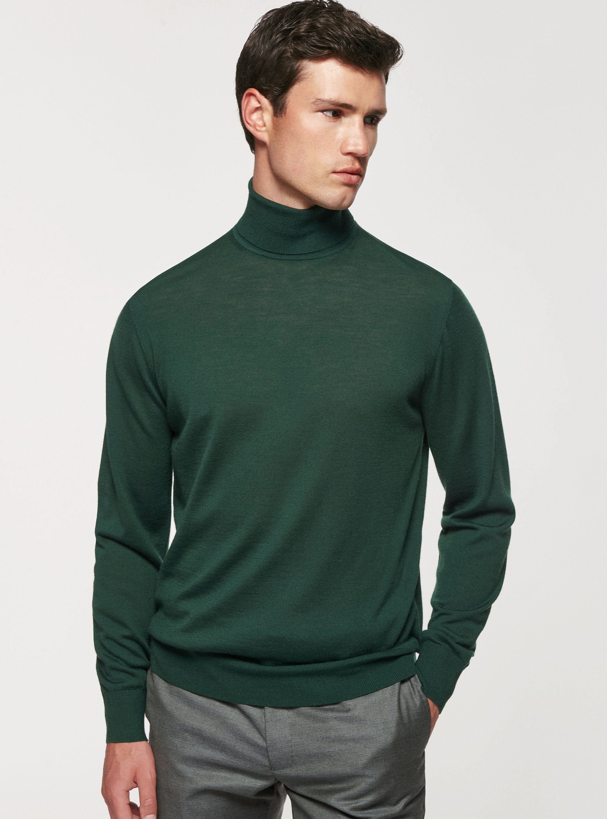 Green turtleneck sales men
