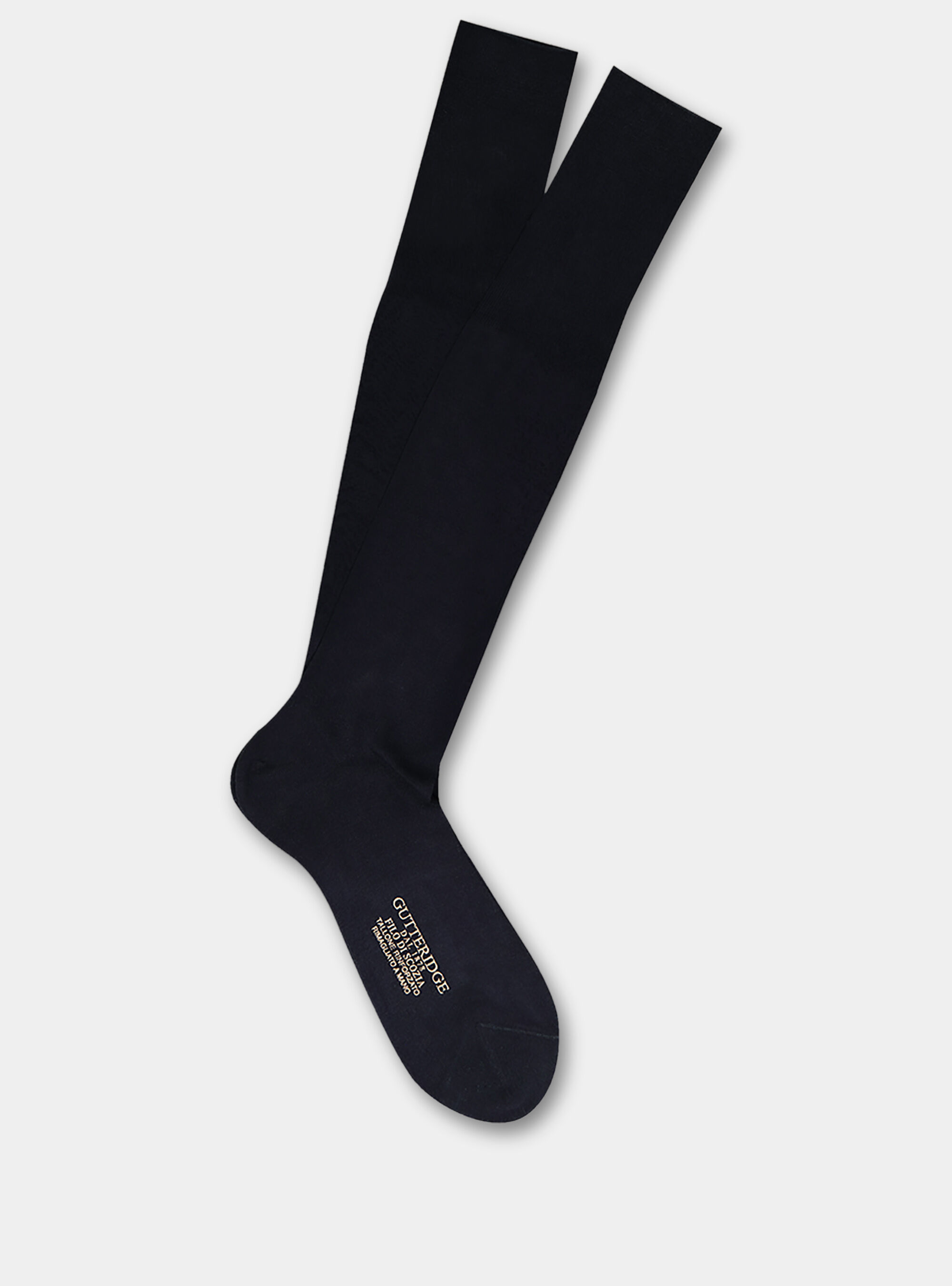 Calzini lunghi tinta unita in filo di Scozia, BLU NAVY