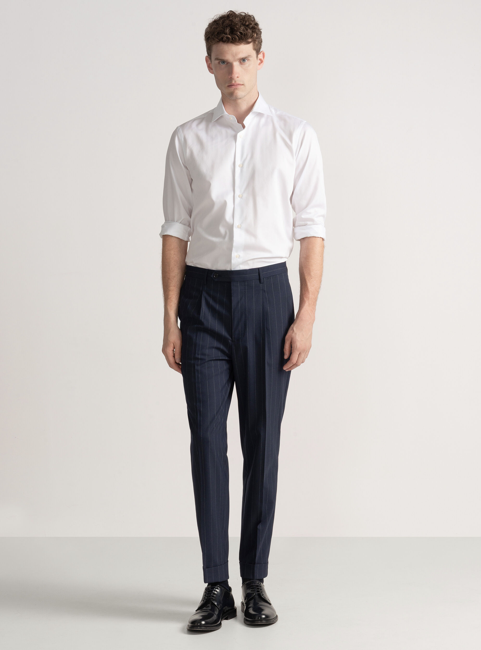 Pinstripe suit trousers