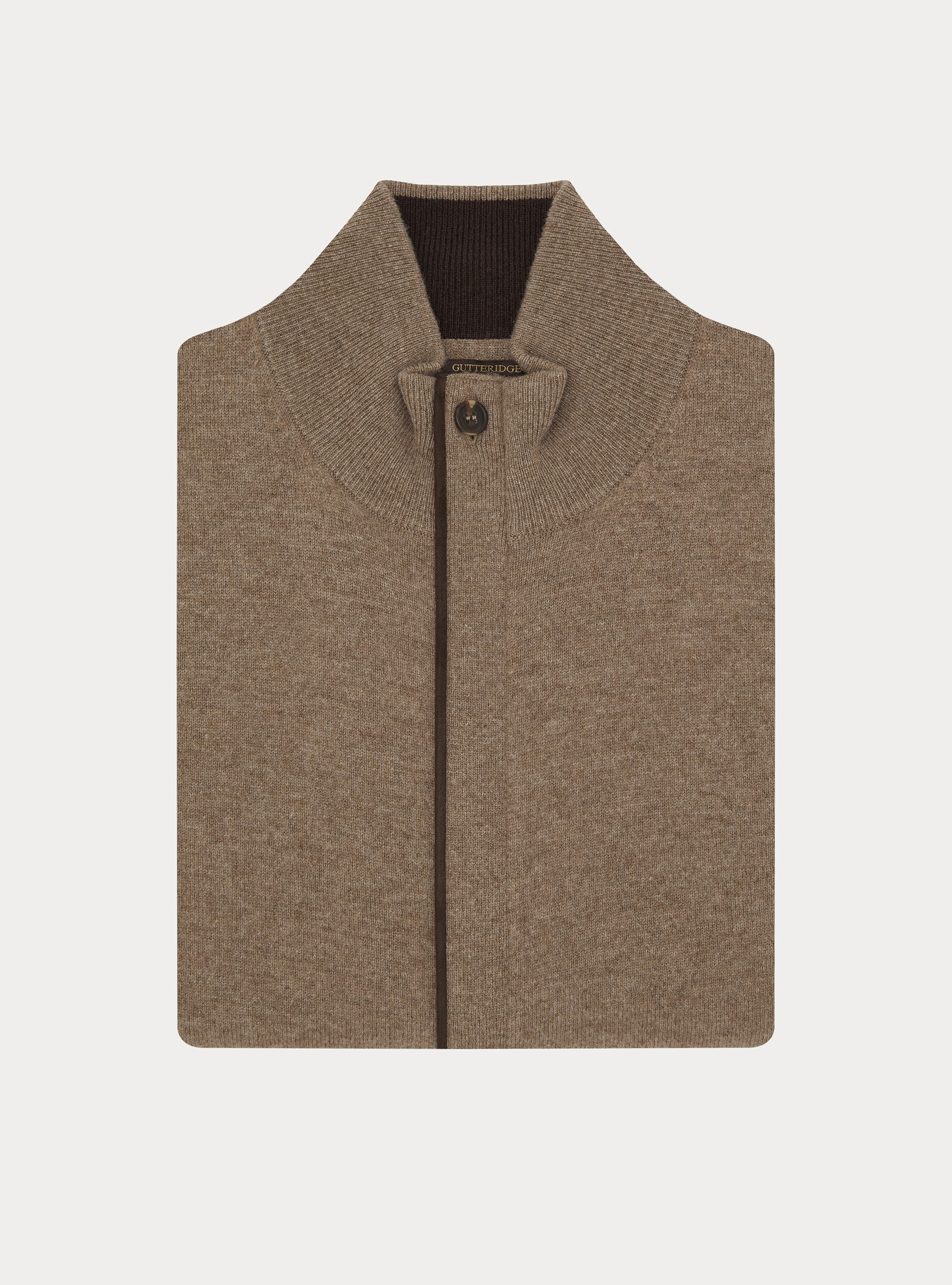 Zip-up cardigan in lambswool and cashmere blend, MUD