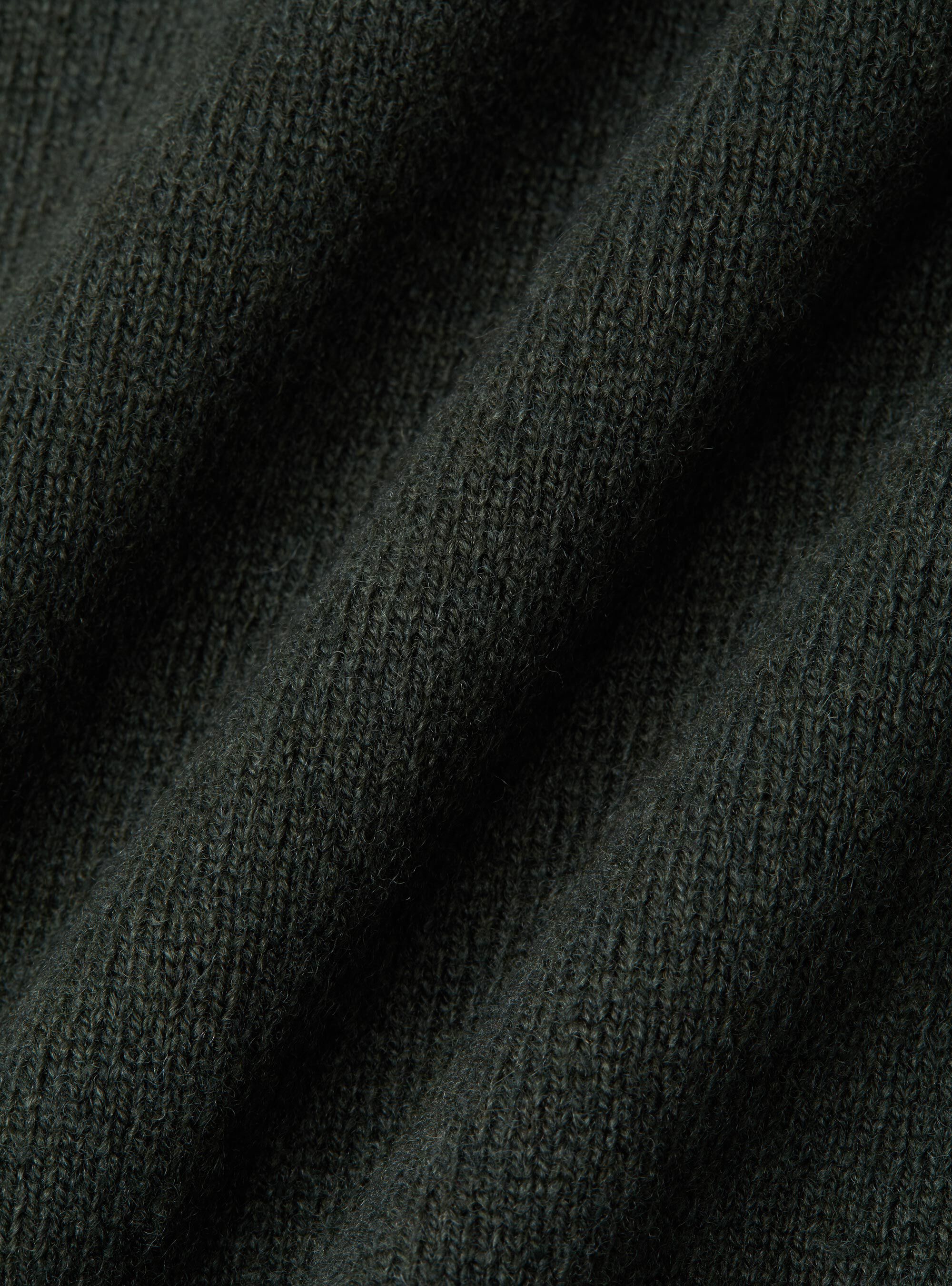 Maglia a polo in lana e cashmere, MILITARE 0609C