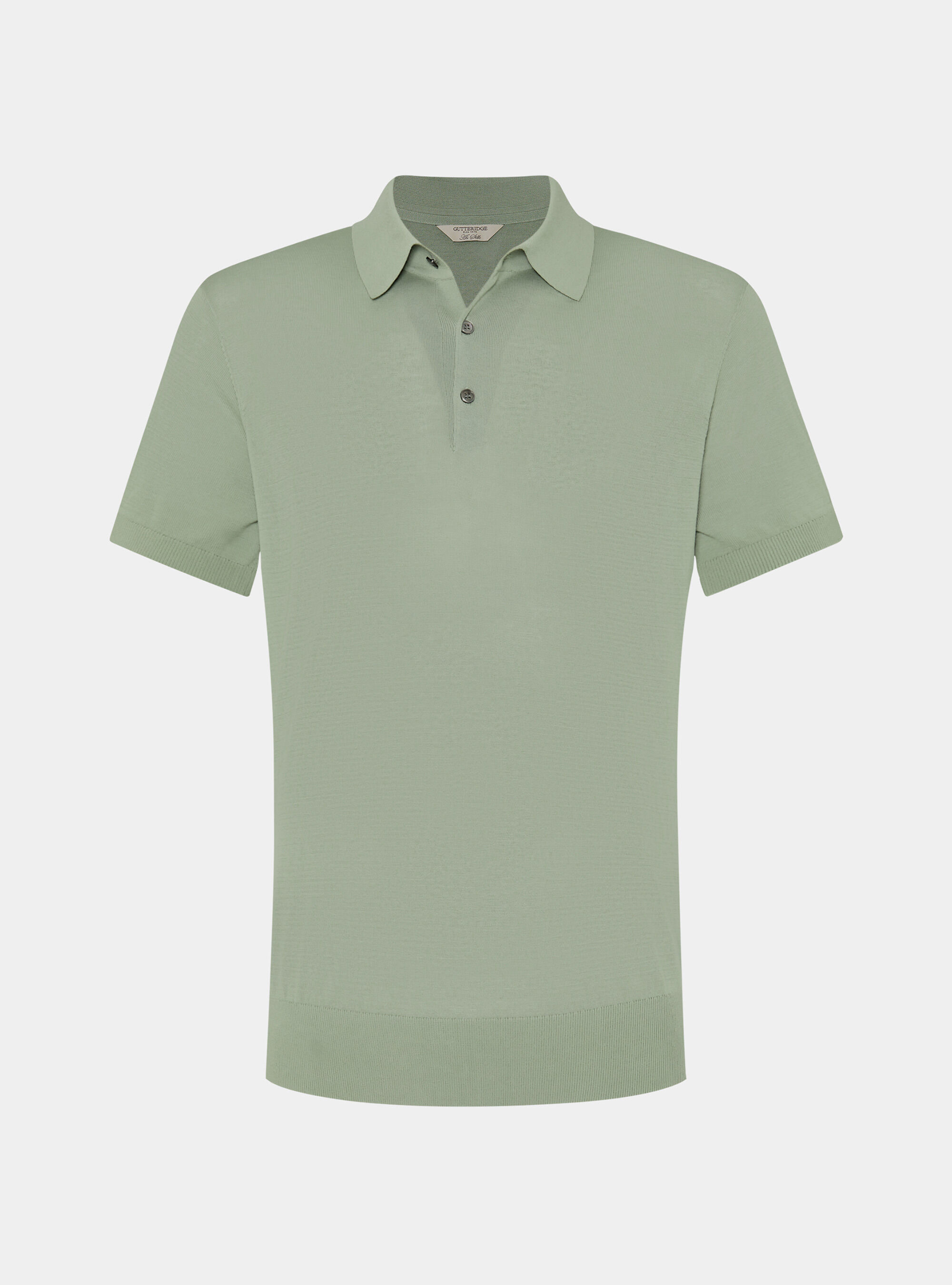Cotton and silk polo shirt, SALVIA 0602C