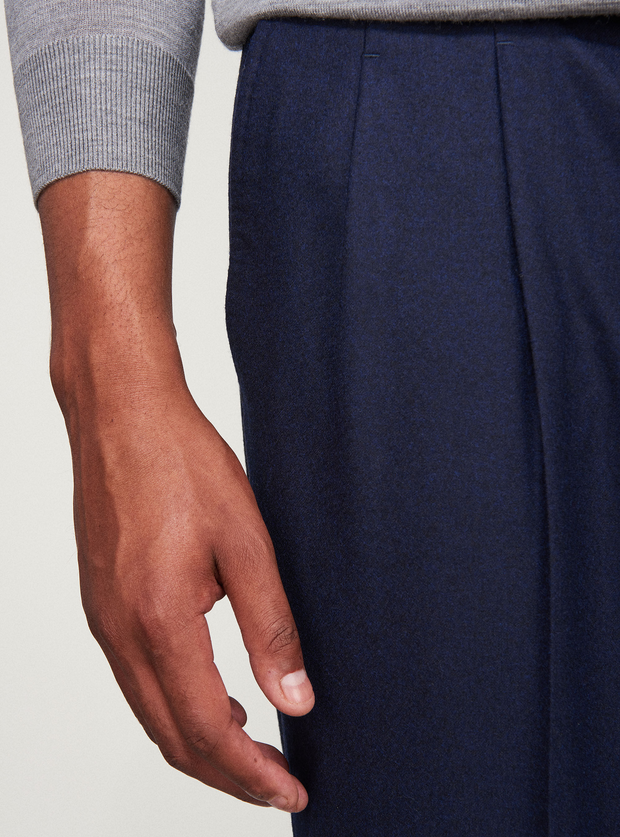 Pantaloni per abito in flanella, BLU NAVY