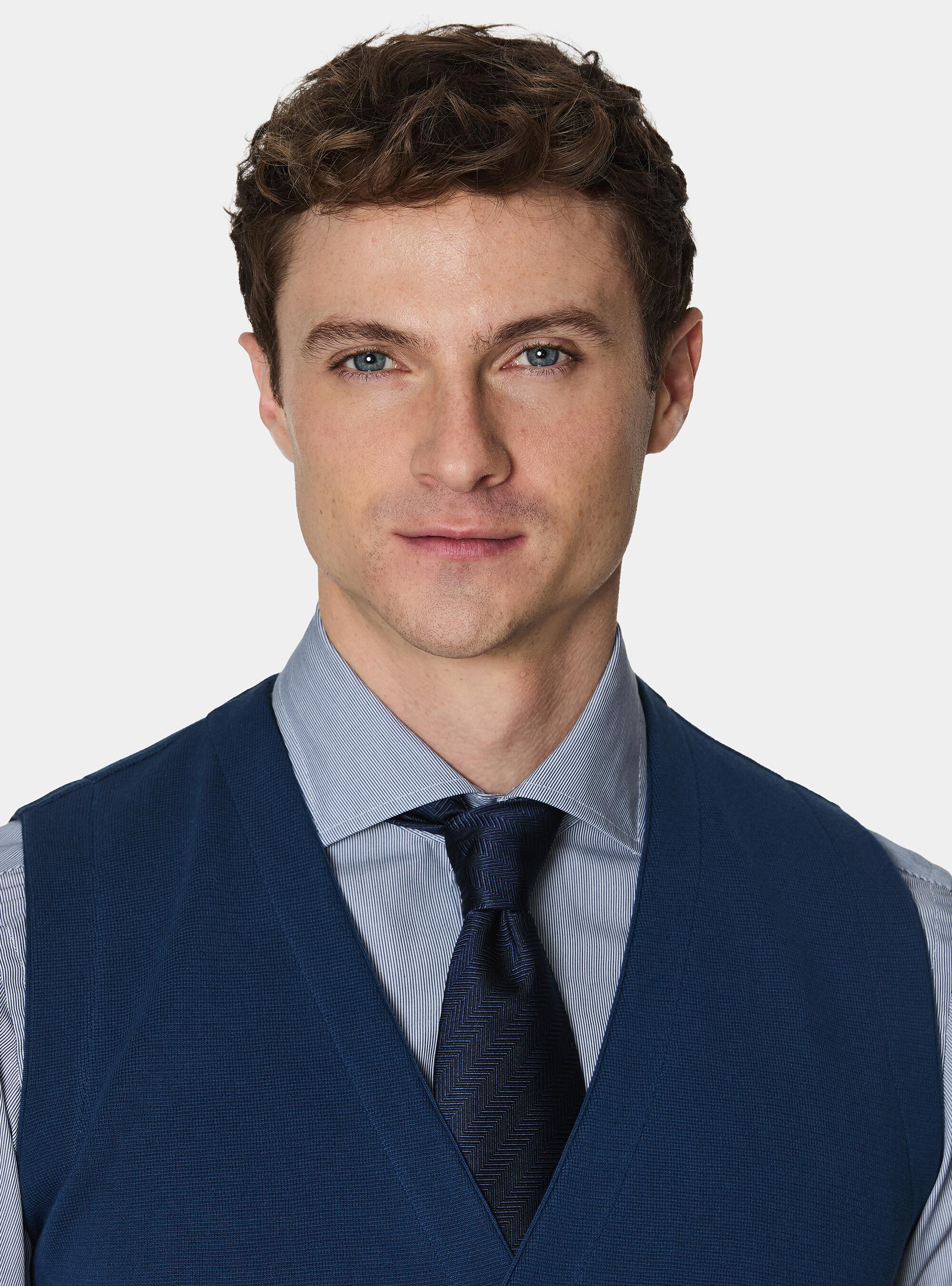 Gilet doppiopetto in maglia di cotone, INCHIOSTRO