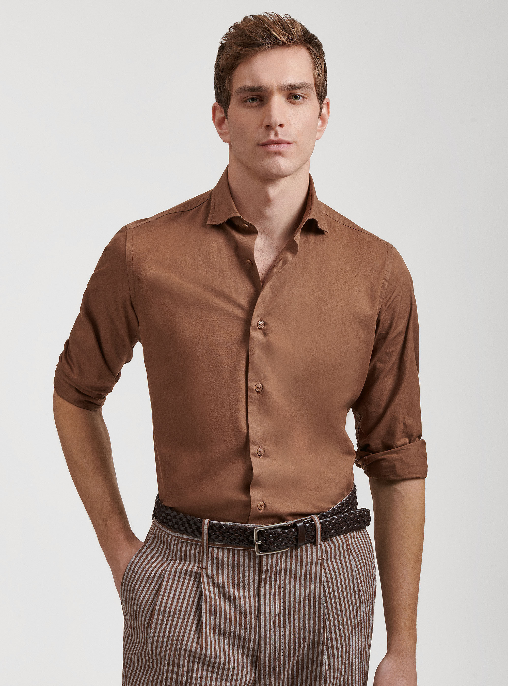Camicia in cotone tinto in capo