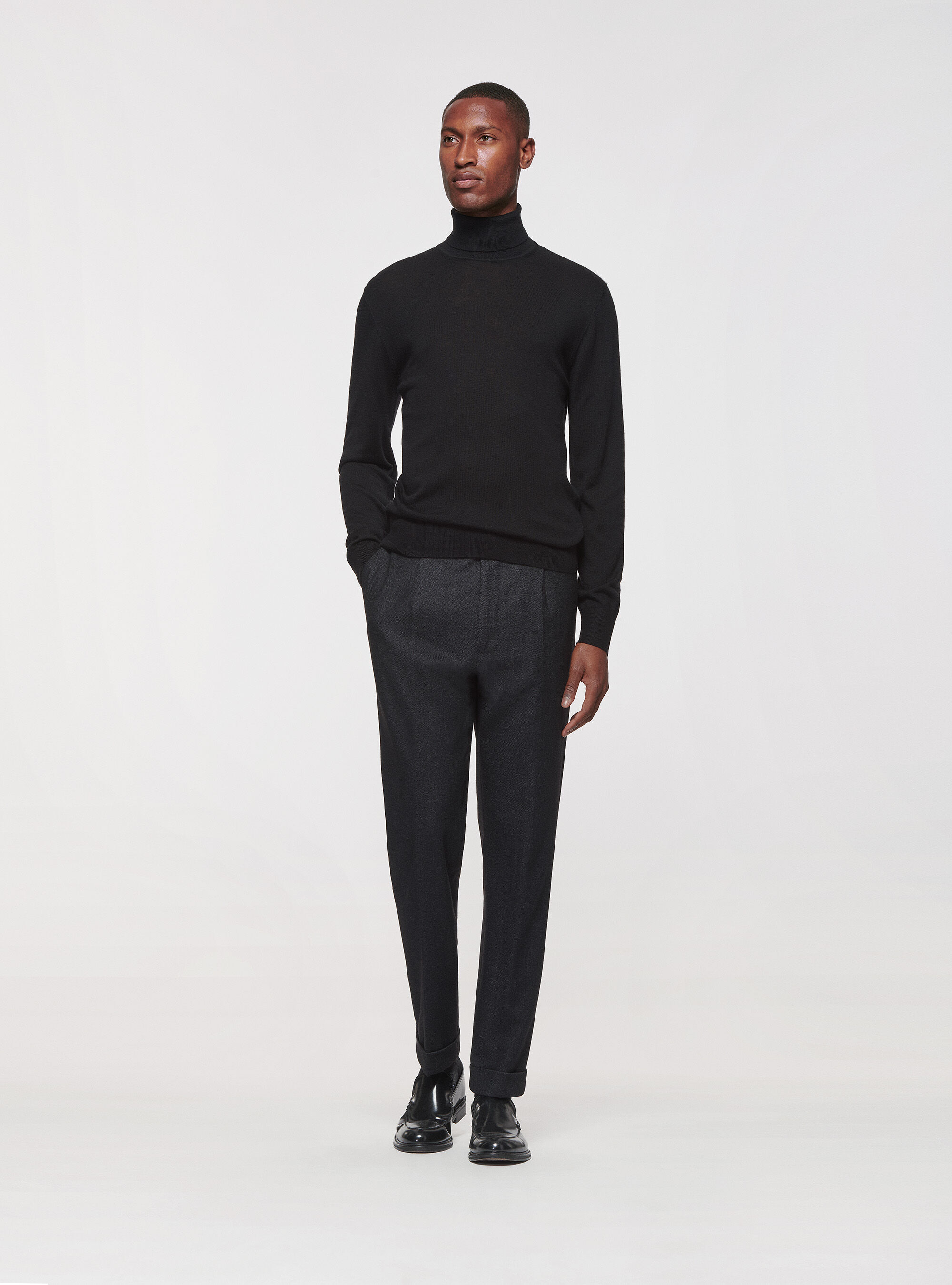 Men's black clearance merino wool turtleneck
