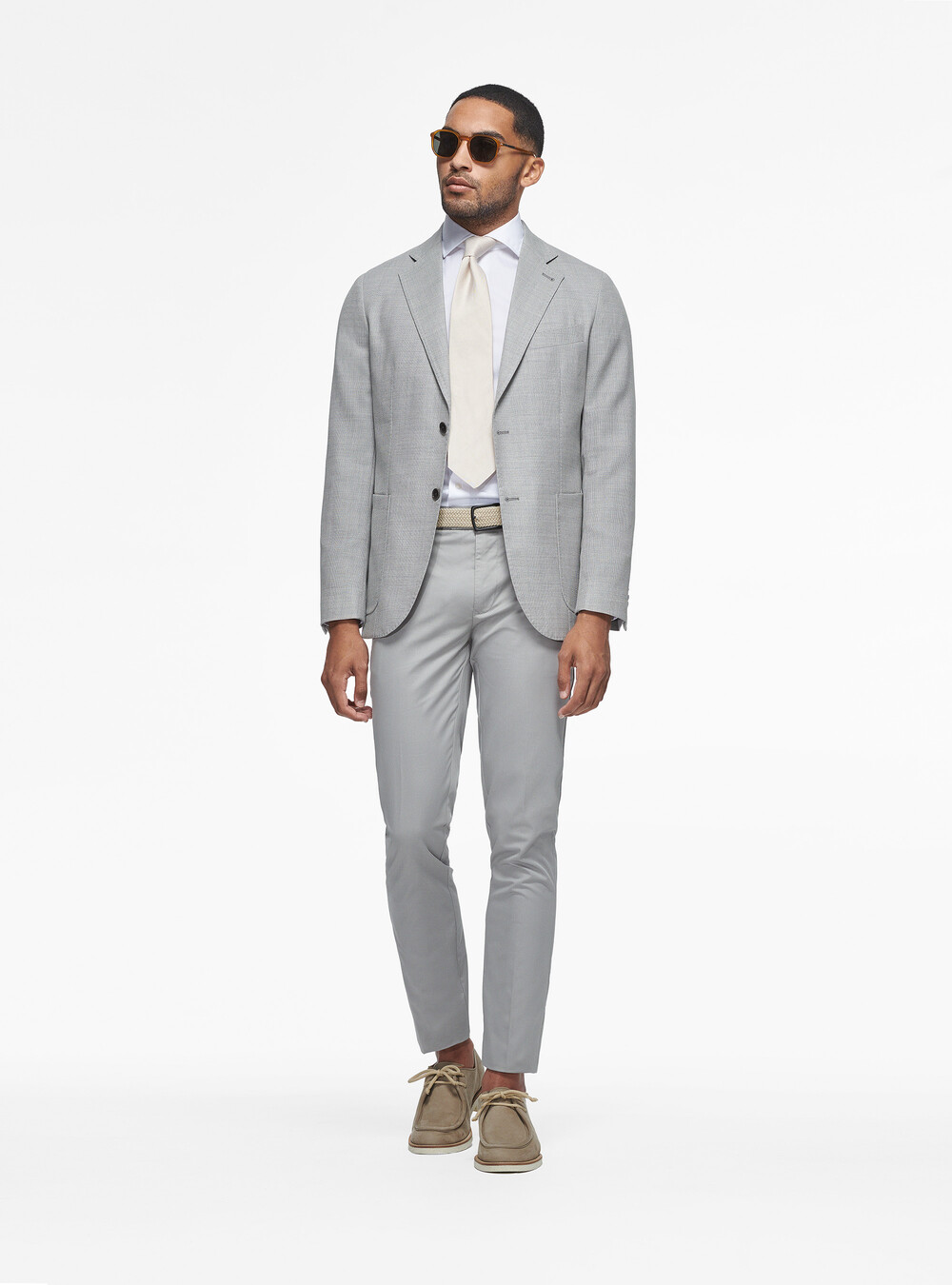 Giacca in lana micro texture, GRIGIO CHIARO Giacca in lana micro texture