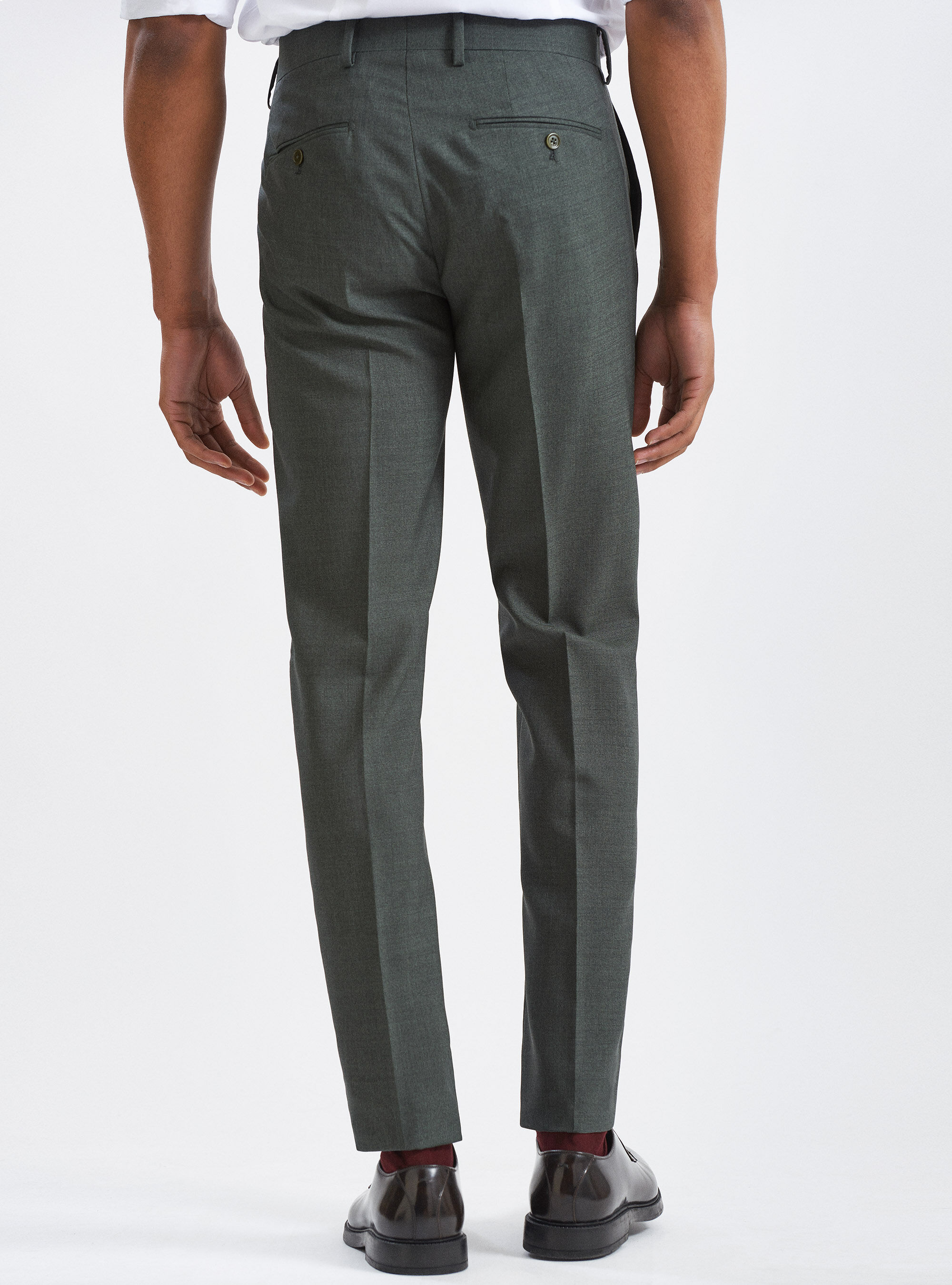 Pantaloni per abito in pura lana tessuti Vitale Barberis Canonico, VERDE