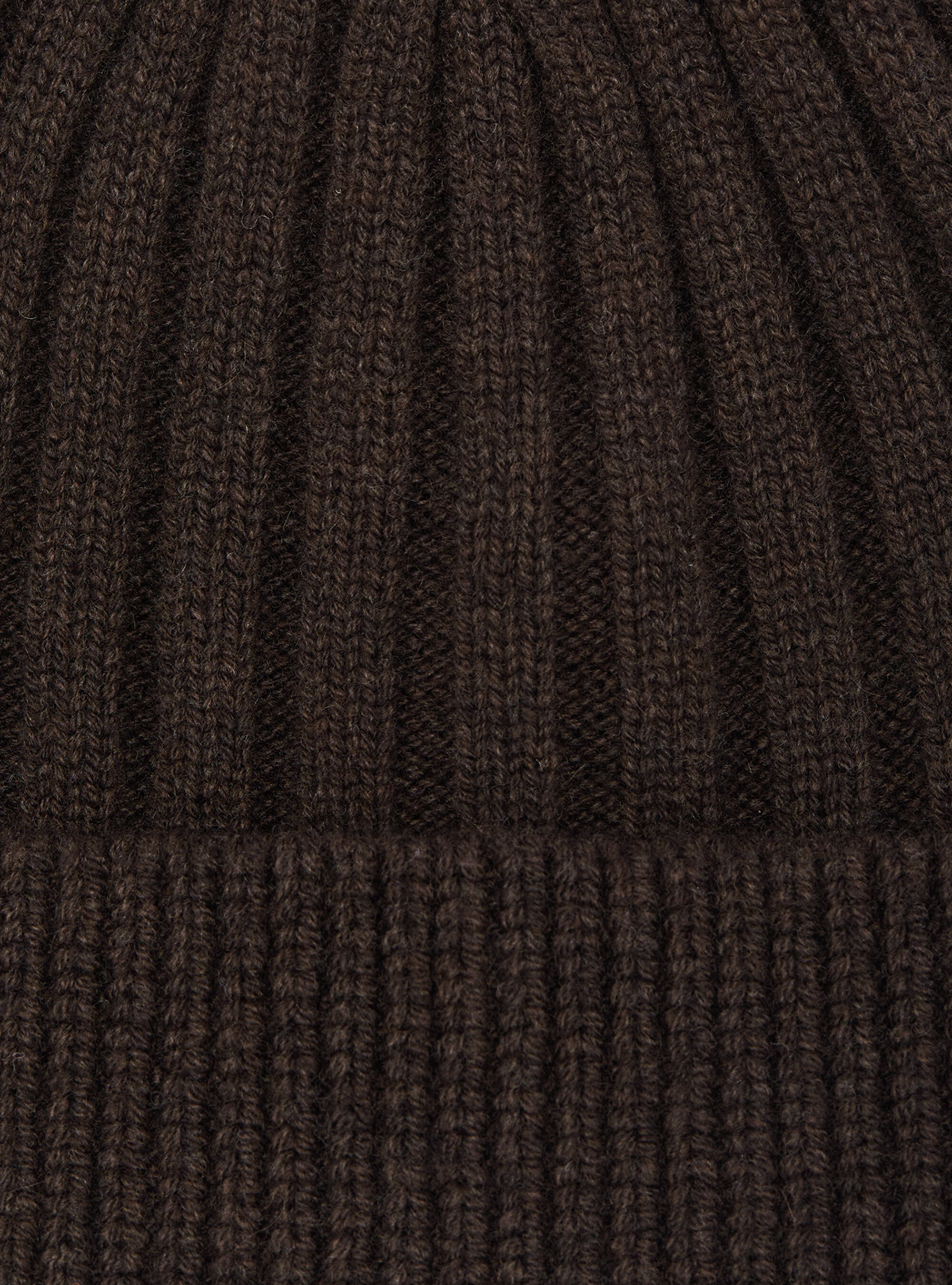 English rib cashmere blend beanie, BROWN