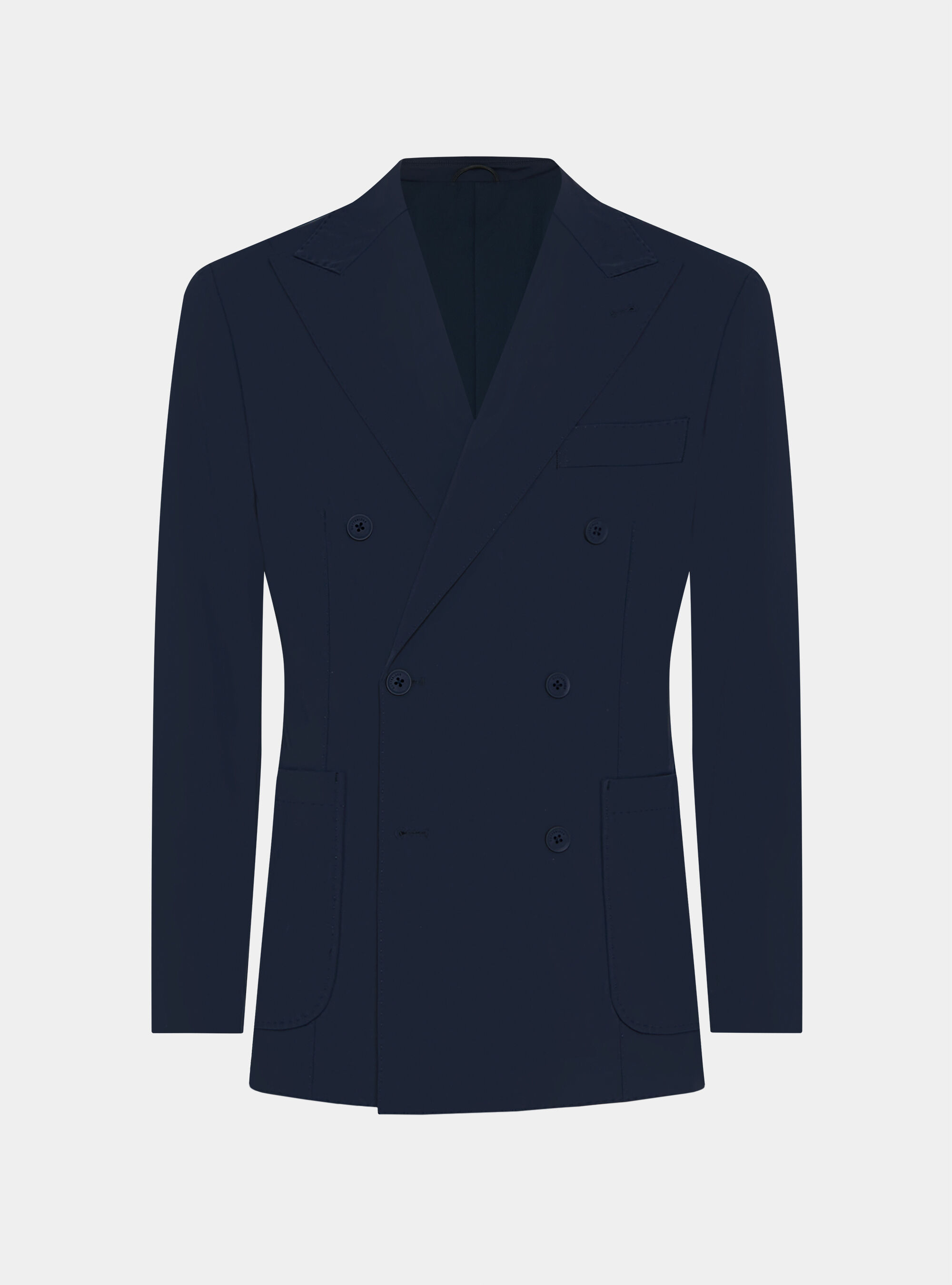 GT01 double-breasted blazer in stretch jersey, NAVY BLUE
