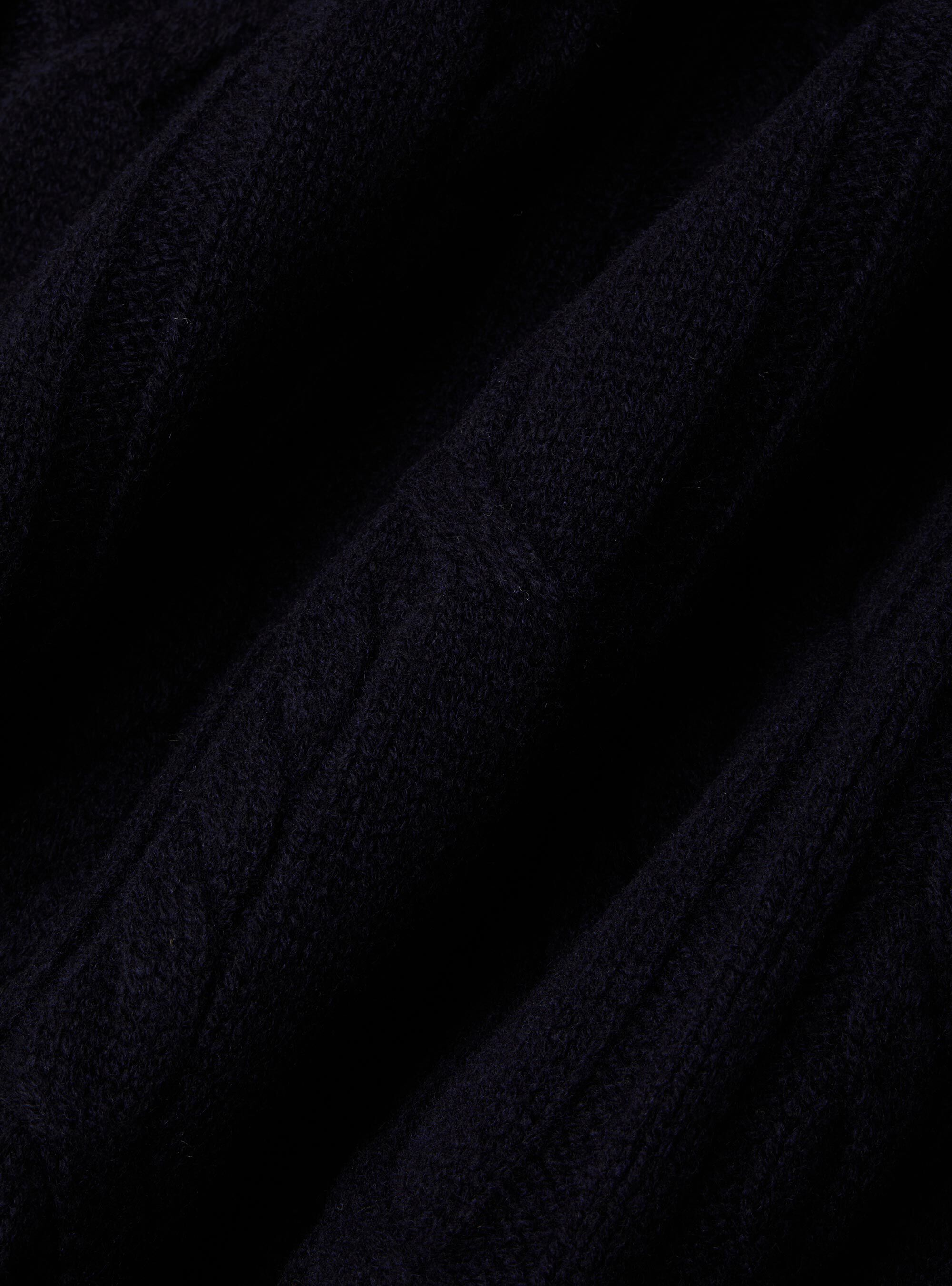 Strickjacke aus Wolle und Kaschmir mit Zopfmuster, NAVY 0218C