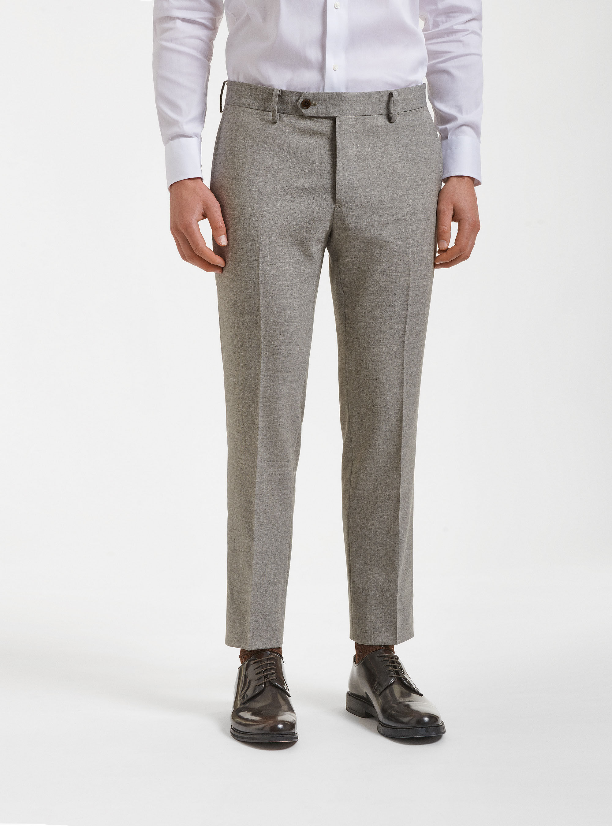 Pantaloni per abito in pura lana Vitale Barberis Canonico, ECRU
