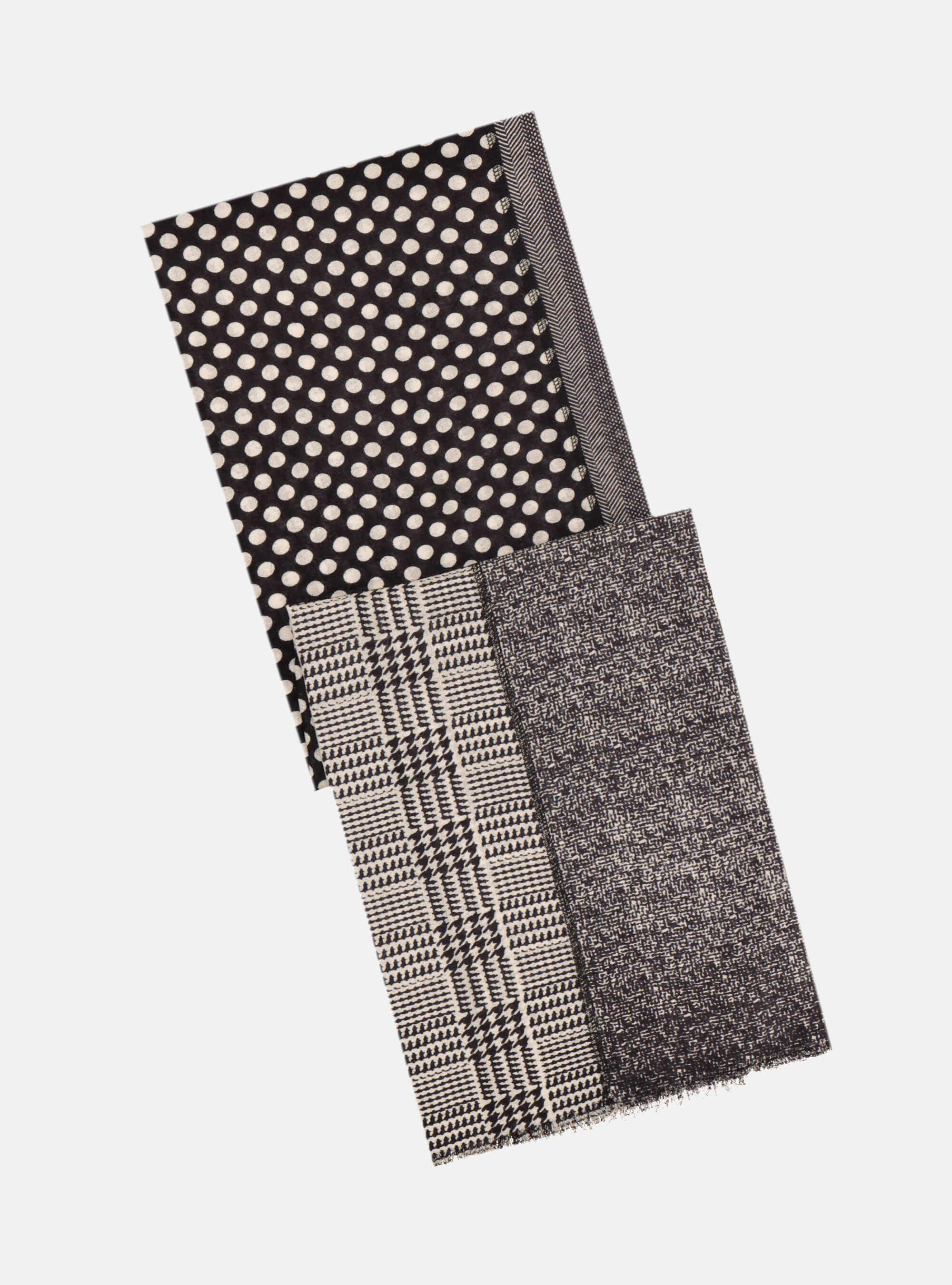 &Eacute;charpe en laine patchwork, NOIR