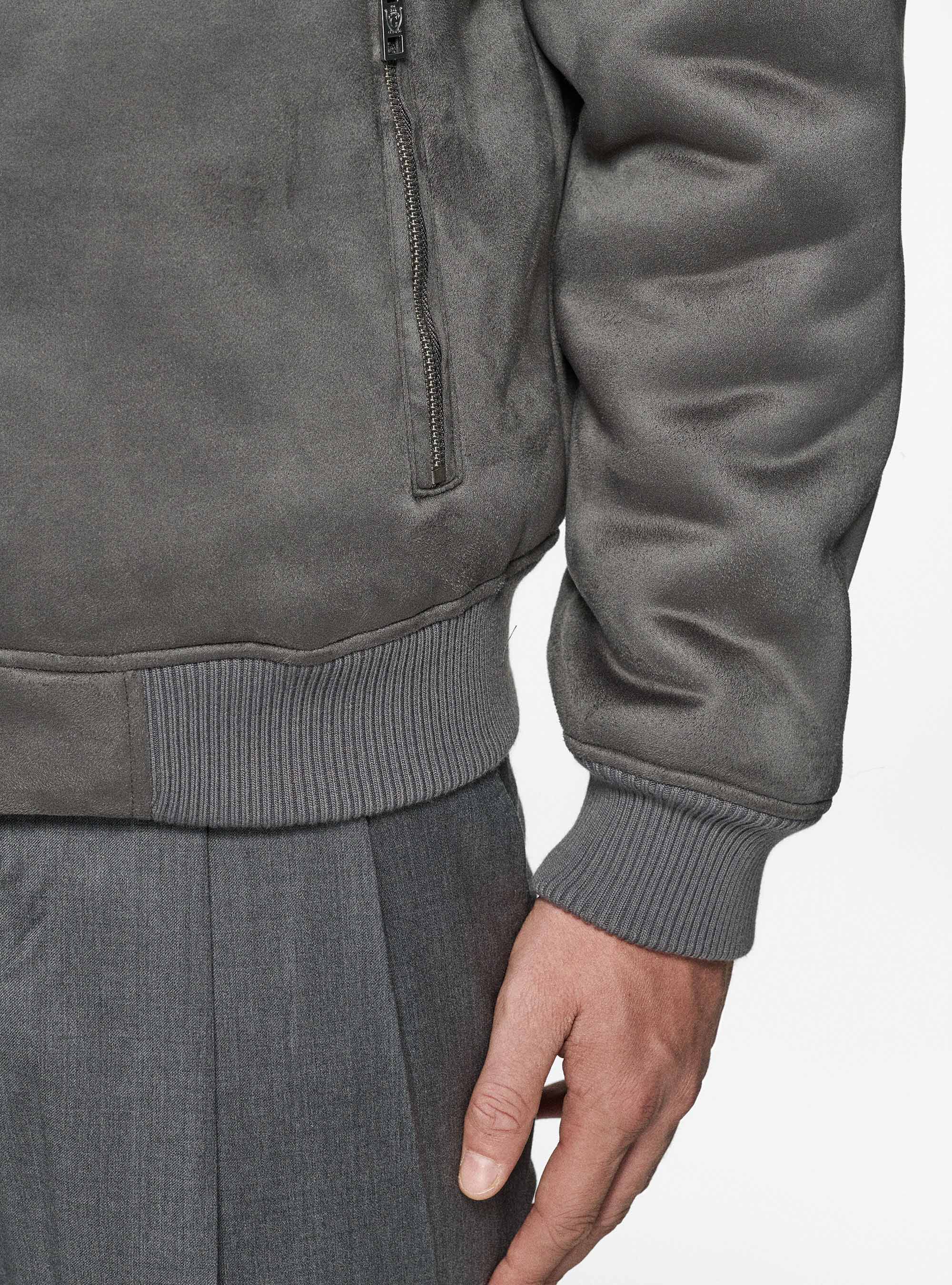 Montone effetto suede, GRIGIO CHIARO