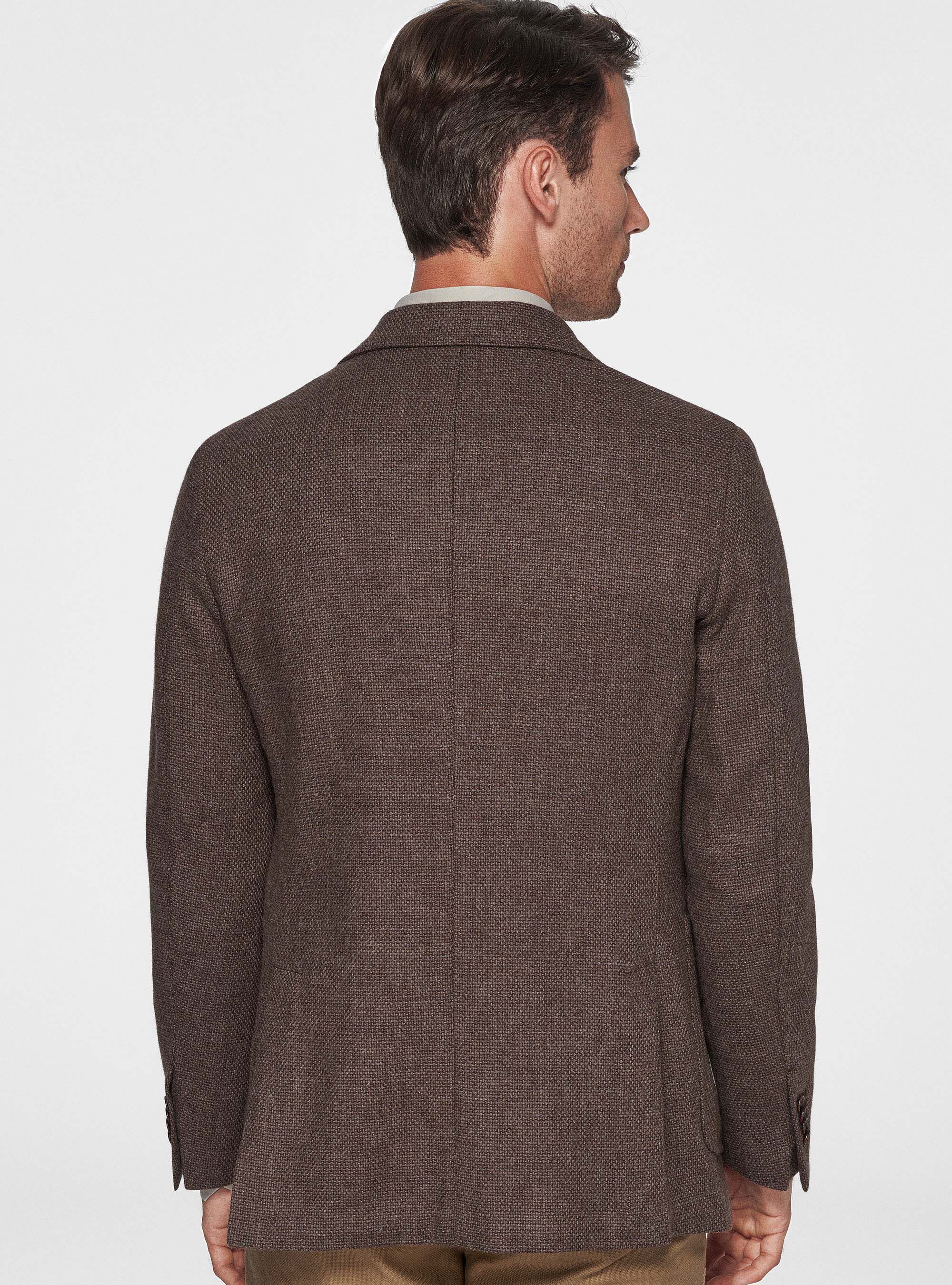 Cotton wool and cashmere hopsack blazer
