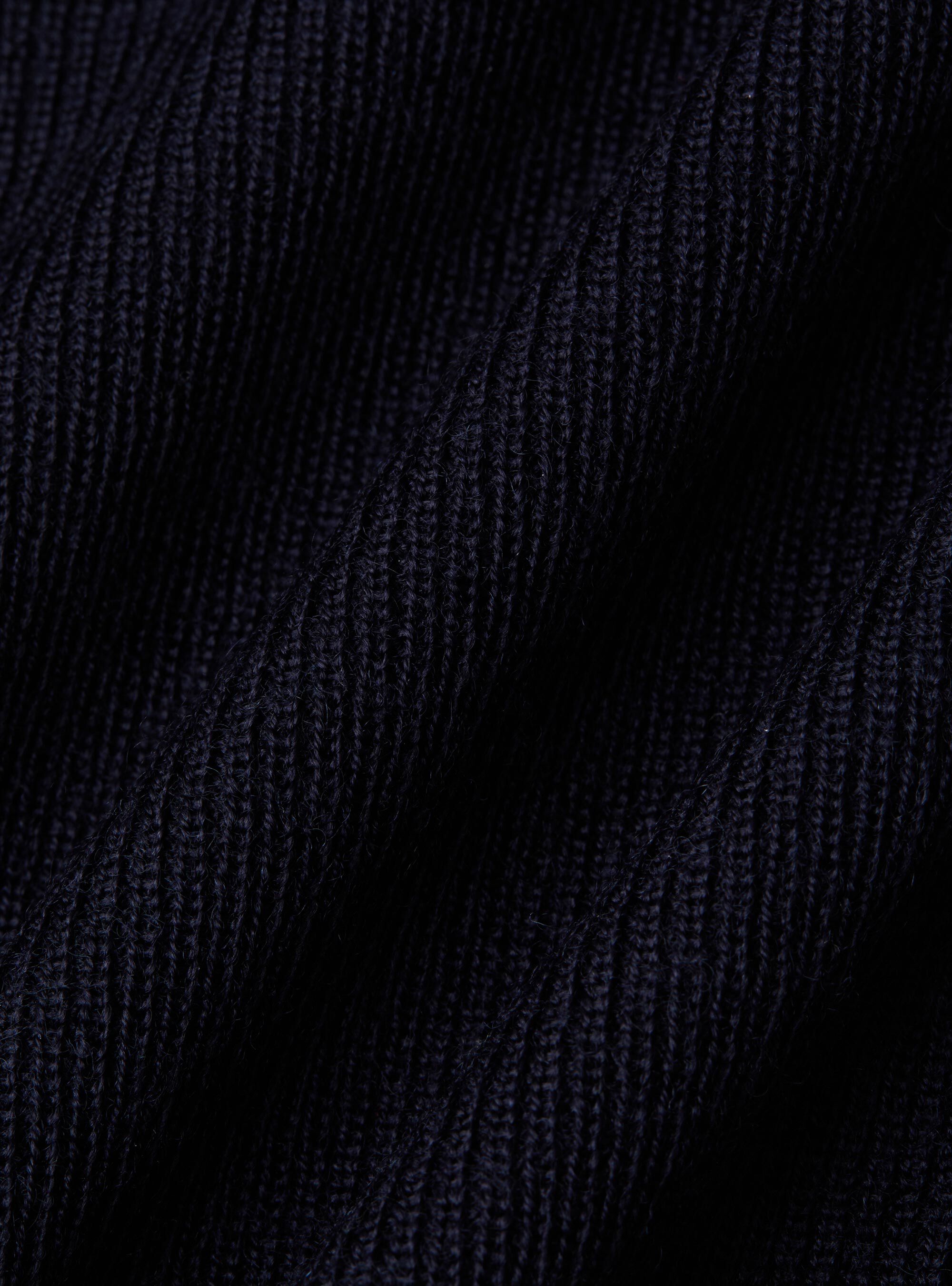Ribbed wool Henley shirt, NAVY BLUE